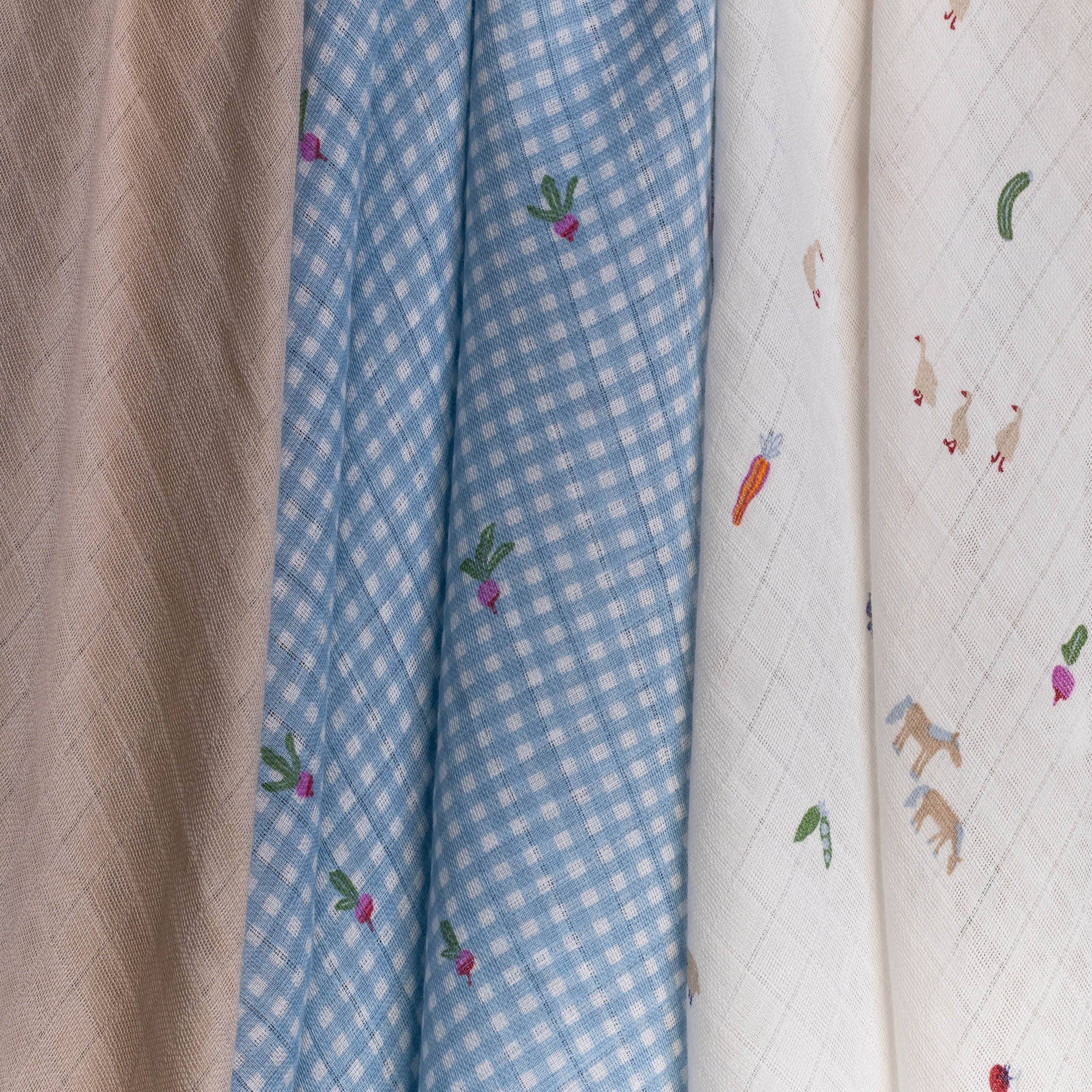 Avery Row Organic Cotton Muslin Squares, Set of 3 – Little Farm