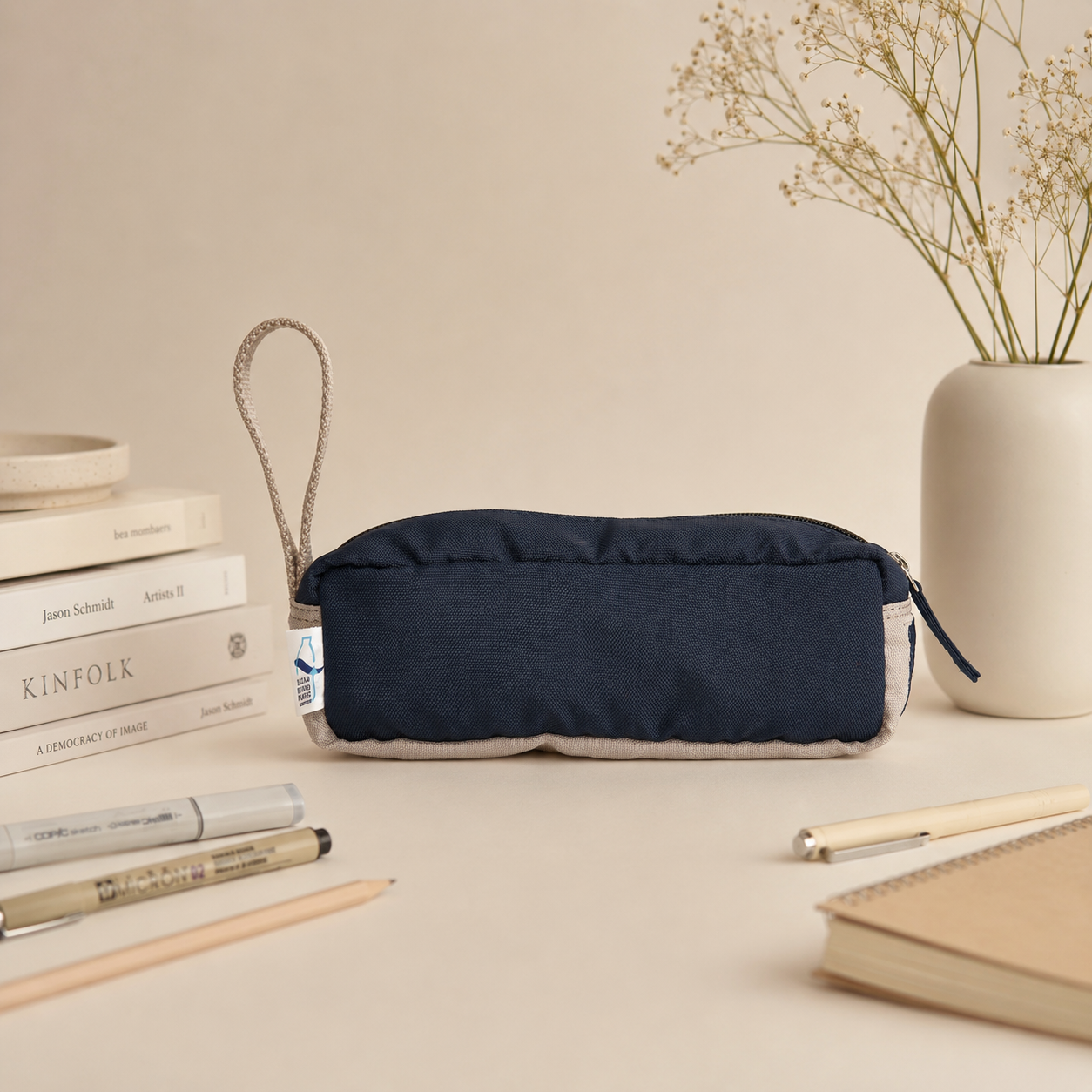 Pencil Case - Recycled Ocean Plastic - Navy Blue