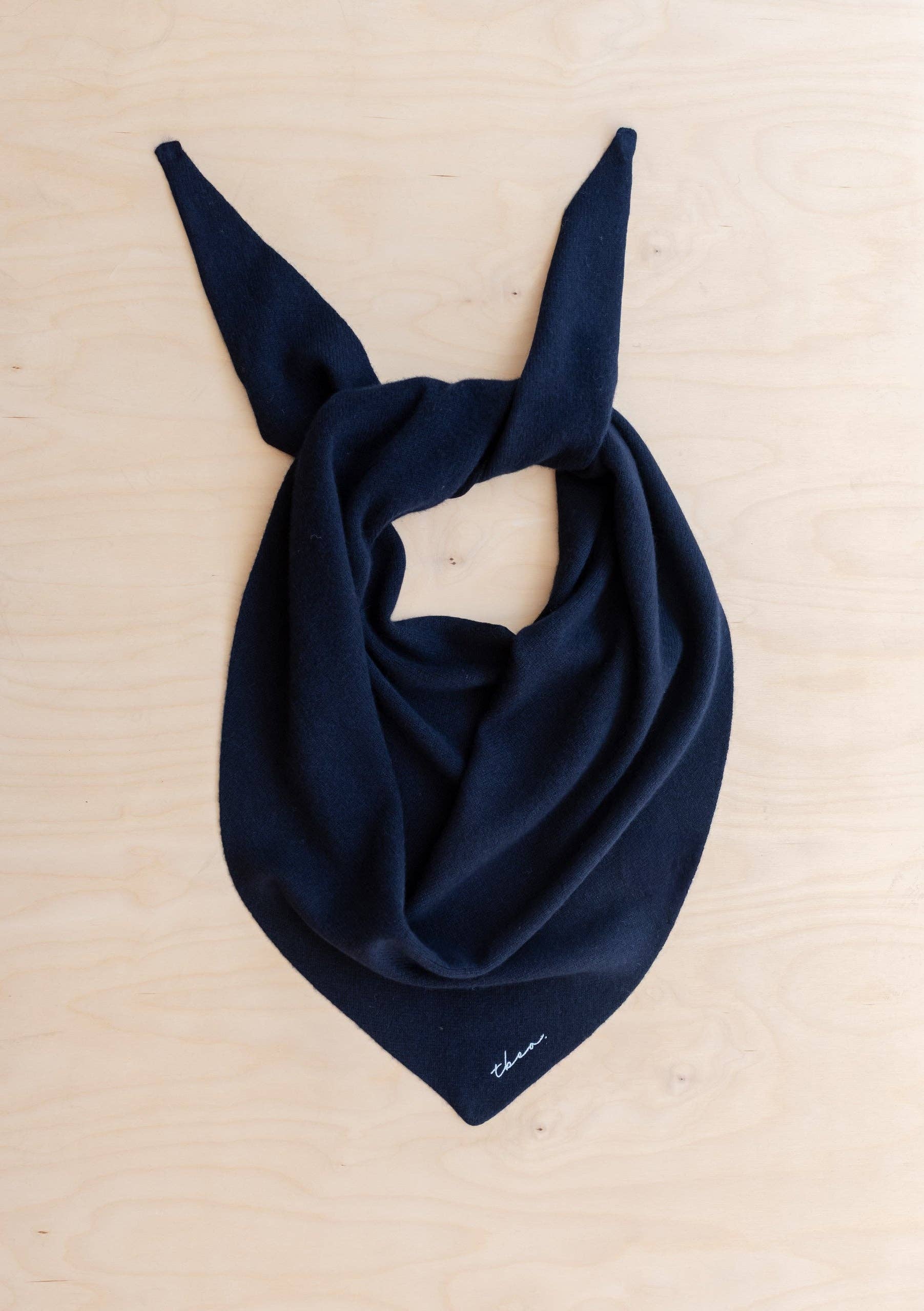 Large Merino Wool Triangle Scarf in Navy - TBCo