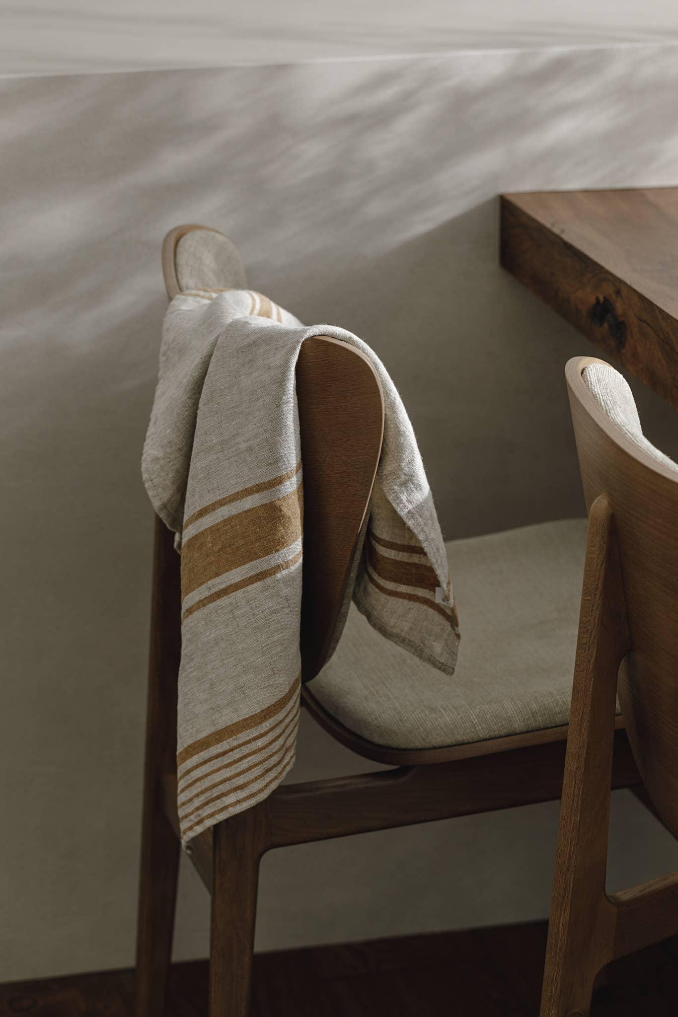 Linen Tea Towel / Sandy stripes by Dodesign