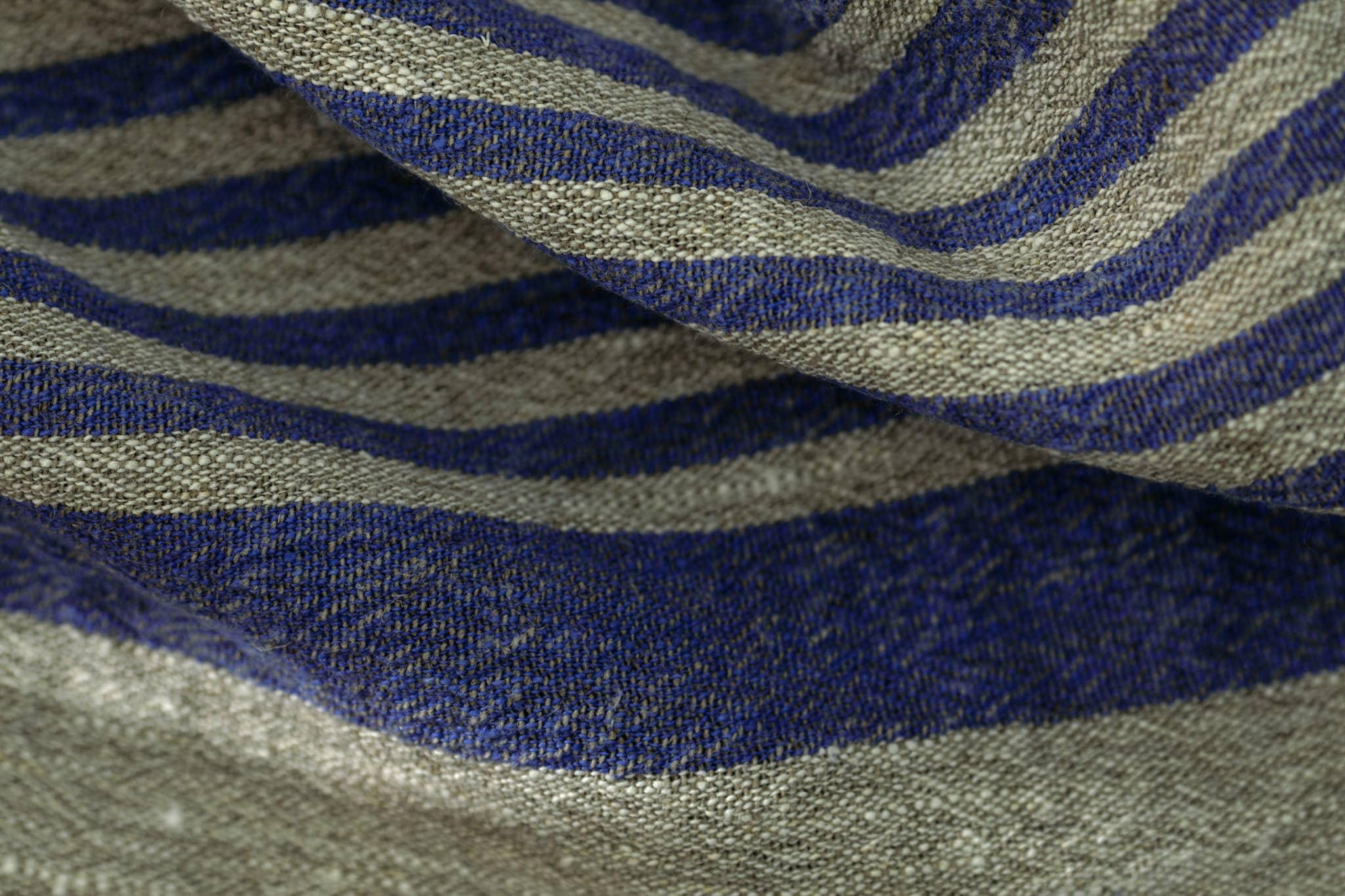 Linen Tea Towel / Cobalt stripes by Dodesign