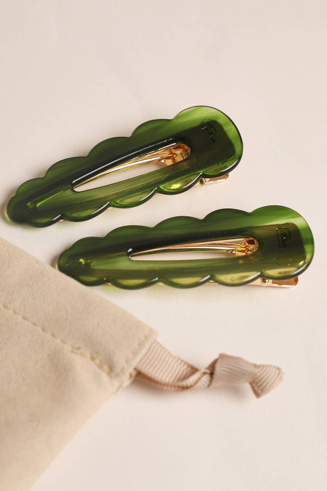Signature Hair Clips - Emerald (Pair)