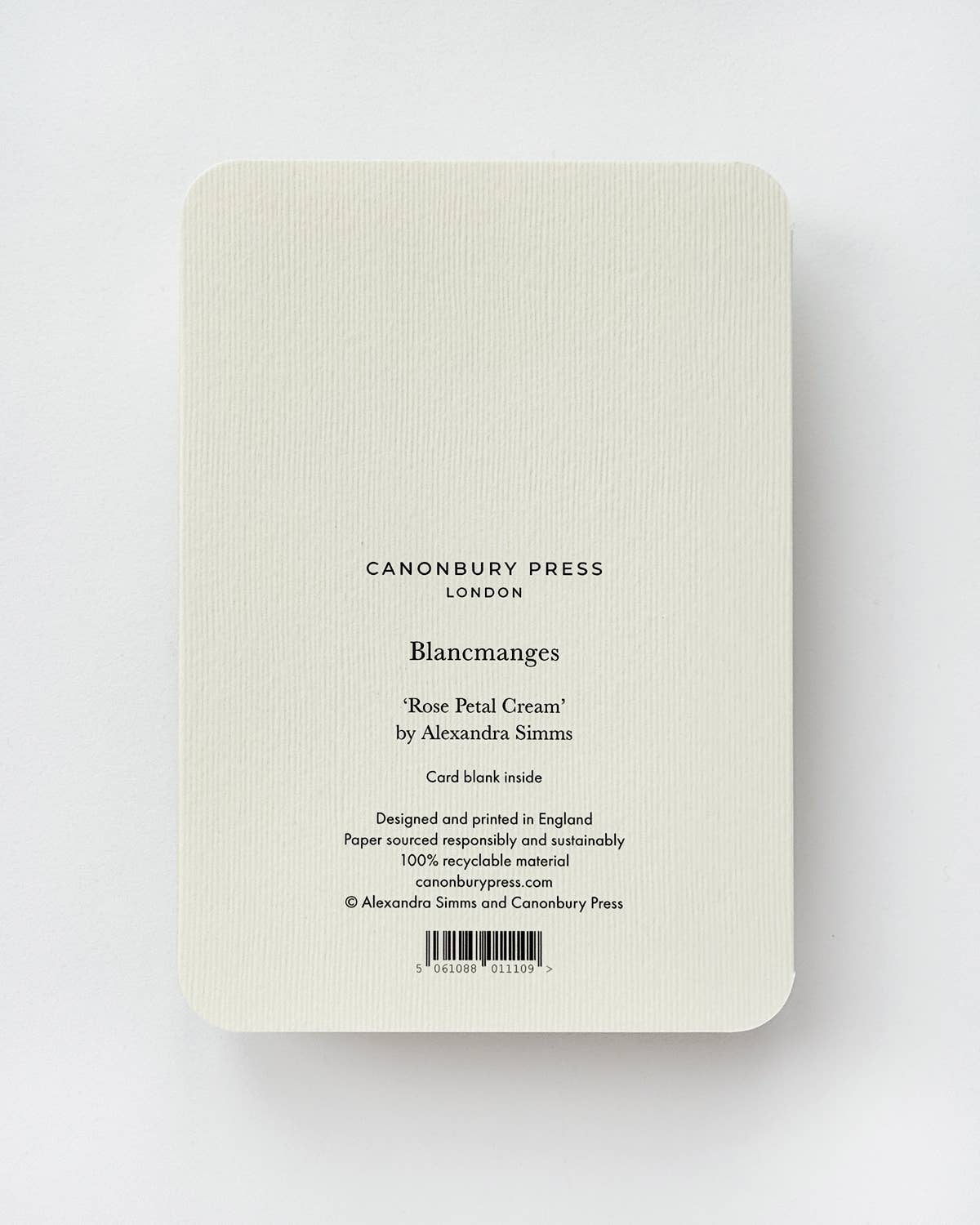 Rose Petal Cream Blancmange Greeting Card | Birthday Card