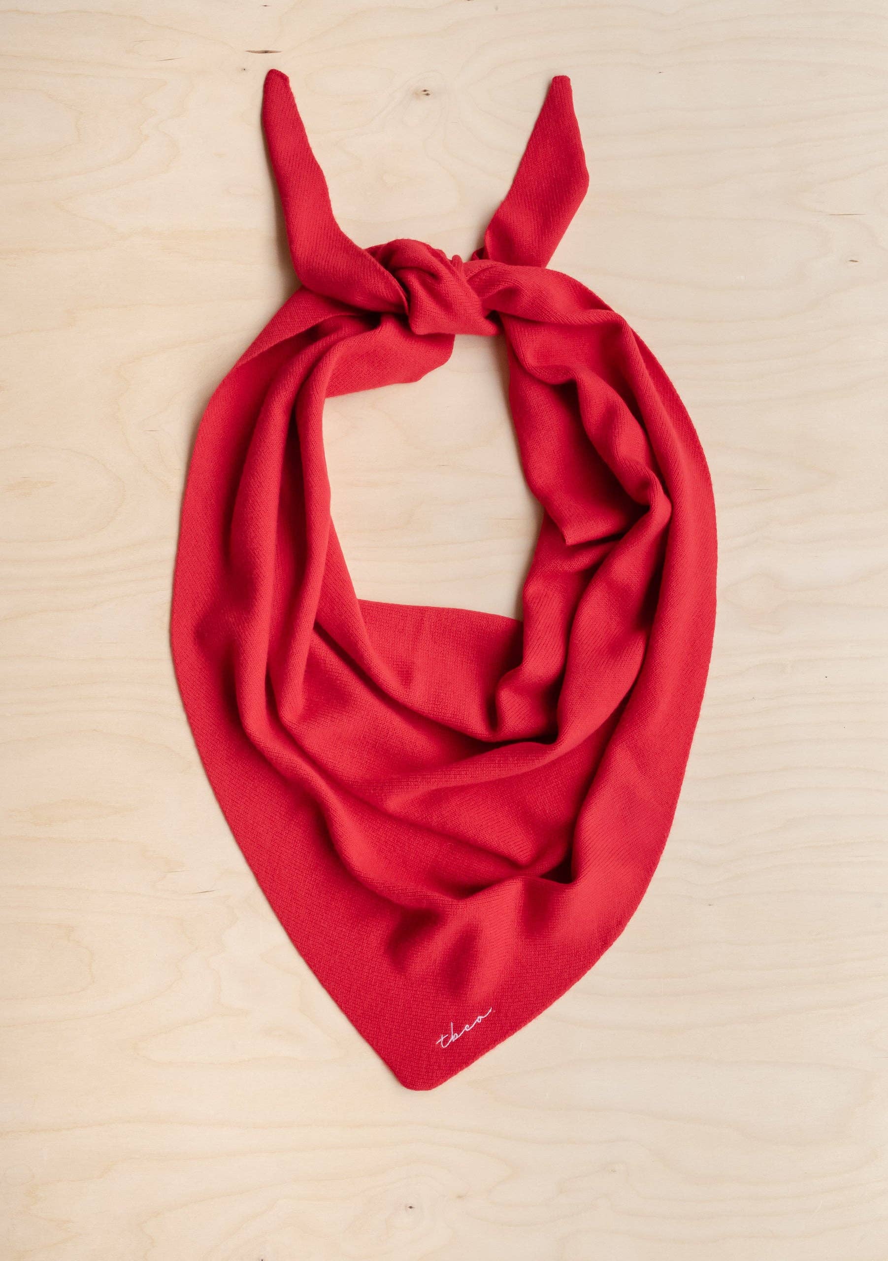 Large Merino Triangle Scarf in Red - TBCo