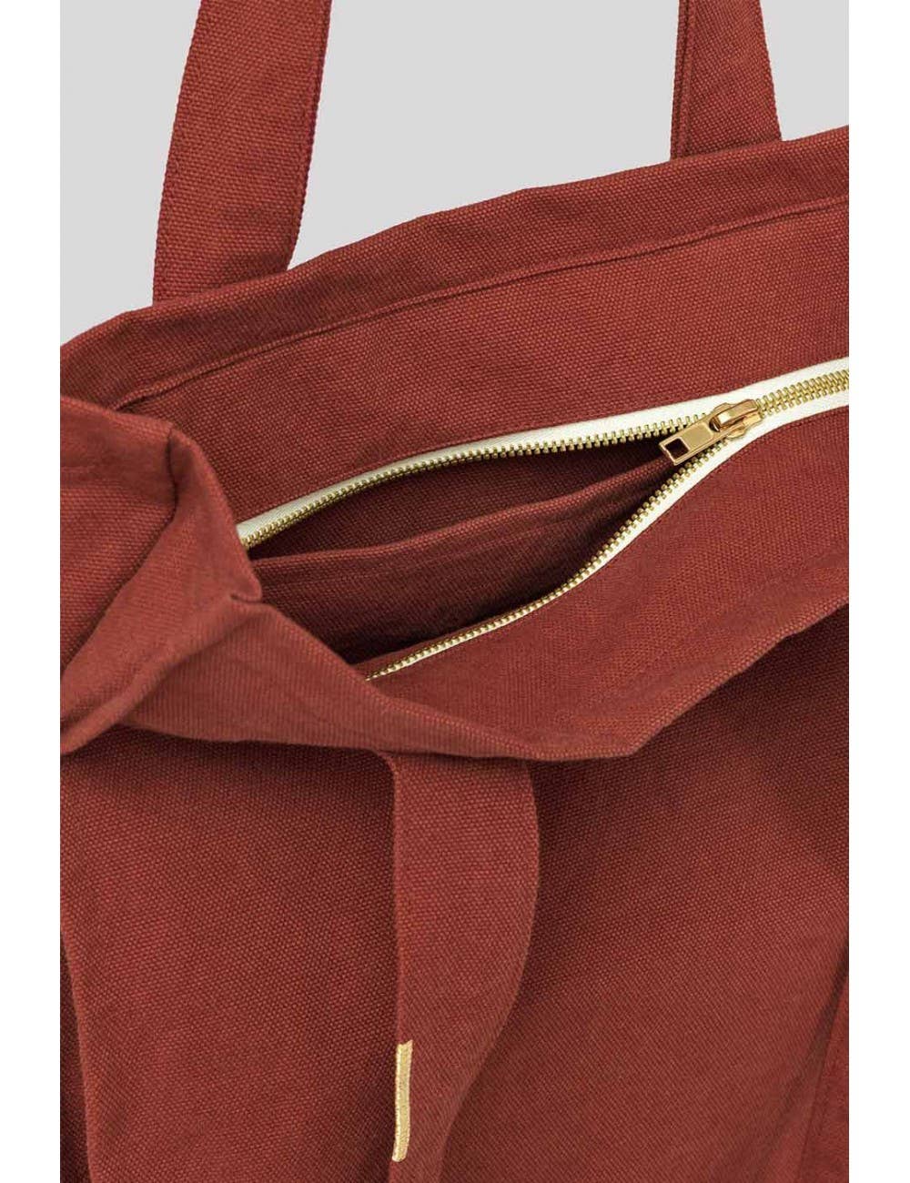 Les Pensionnaires Zipped Tote Bag in Rust