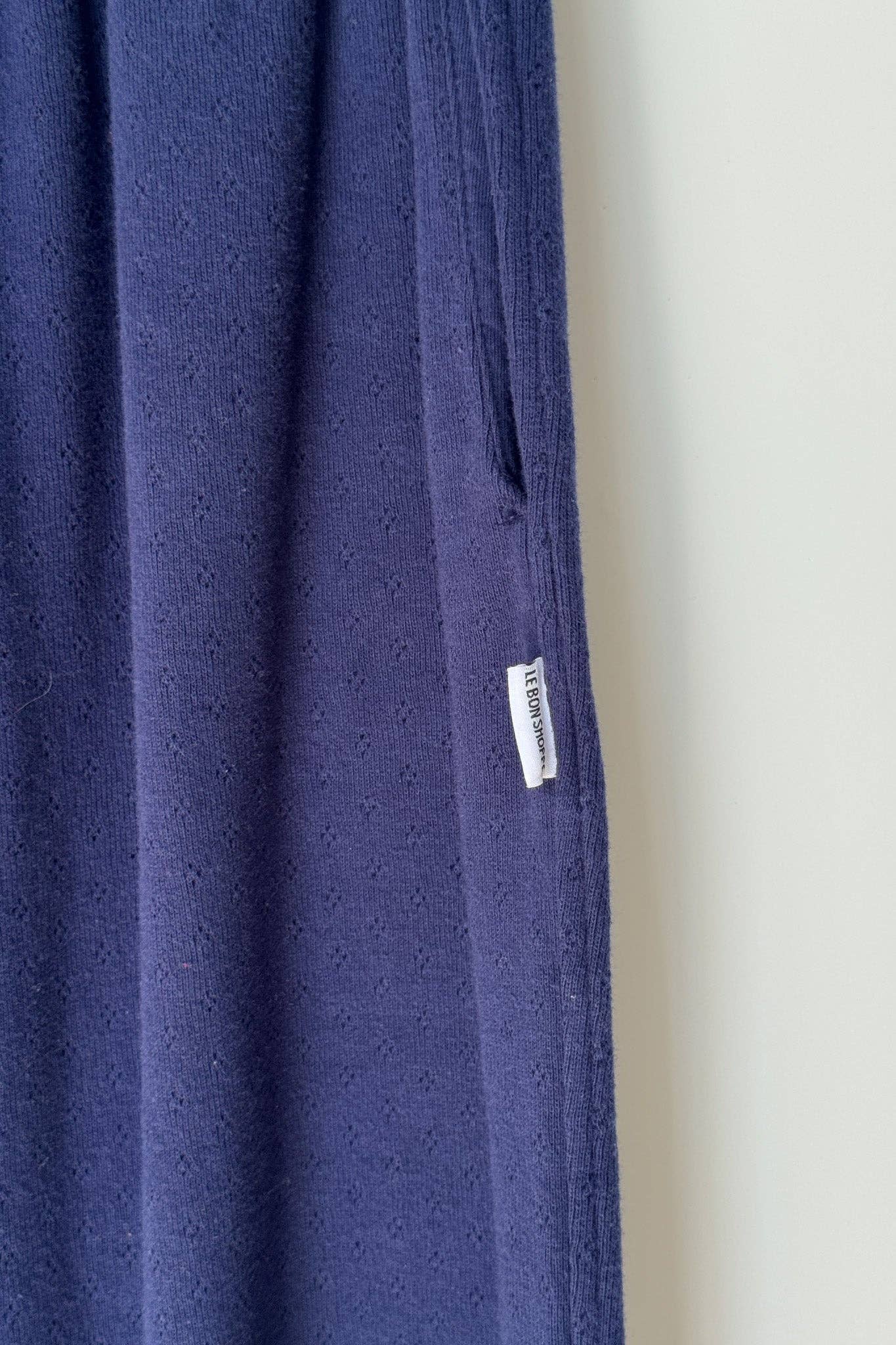 Pointelle Serene Jogger Navy - Le Bon Shoppe