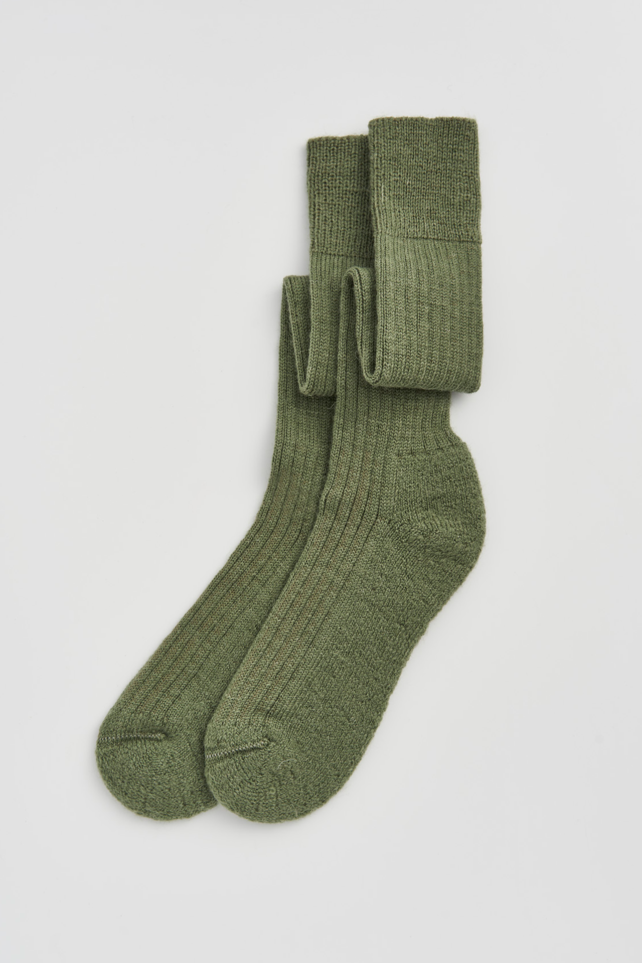 Glen Green Wool Knee High Socks: Glen Green / Medium (UK 8-10)