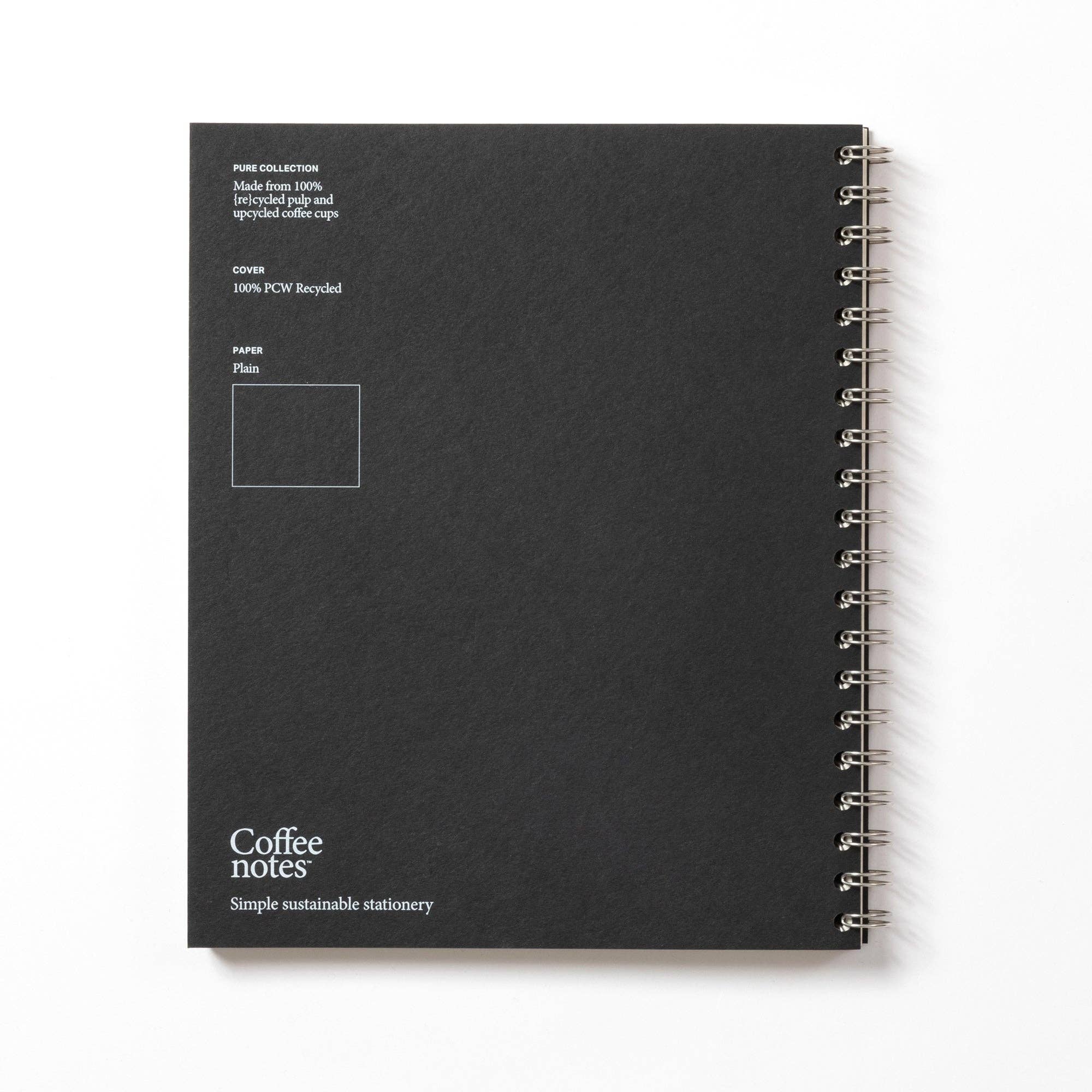 Black Wirebound Notebook (Plain): Grande