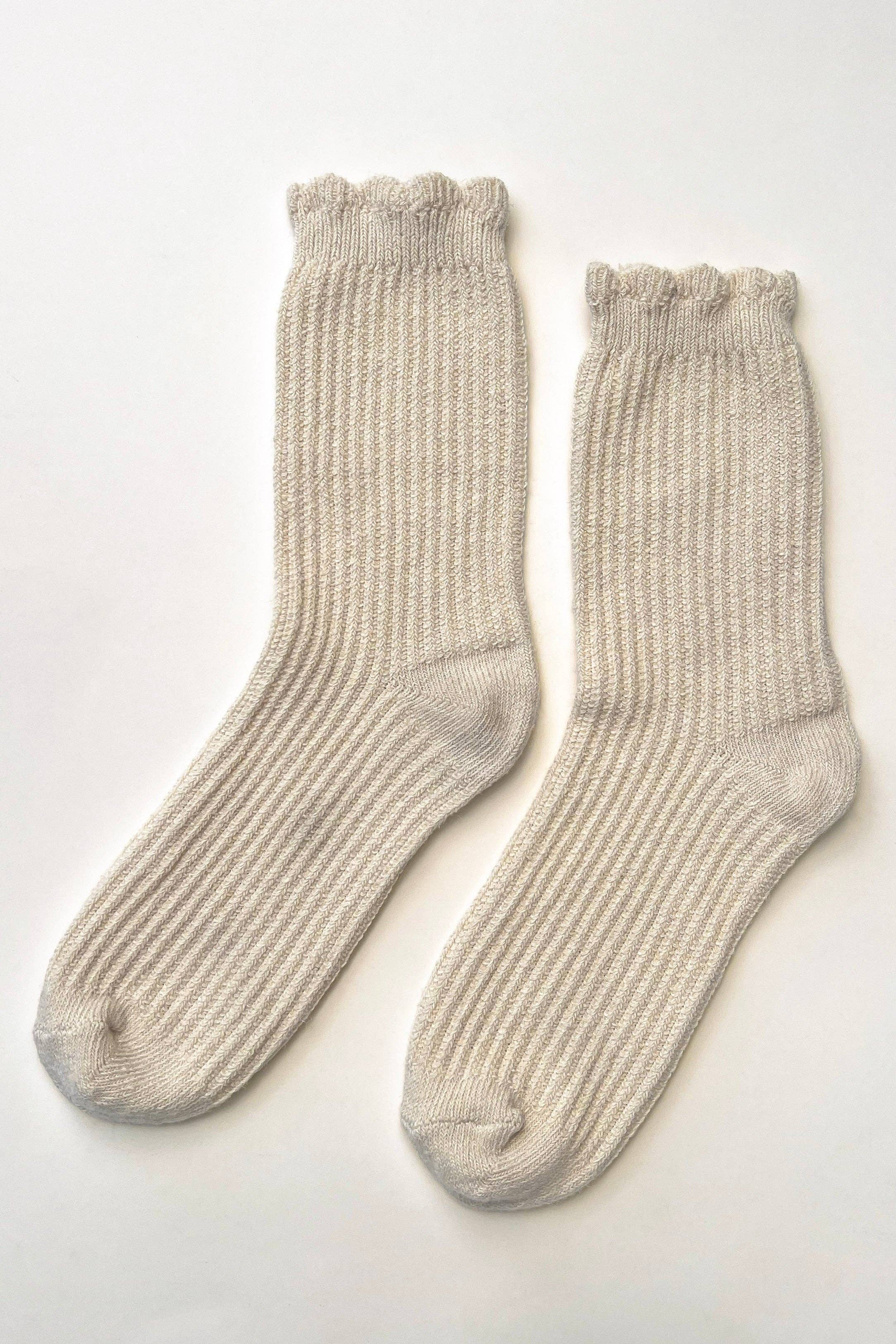 Linen Scallop Socks — Le Bon Shoppe