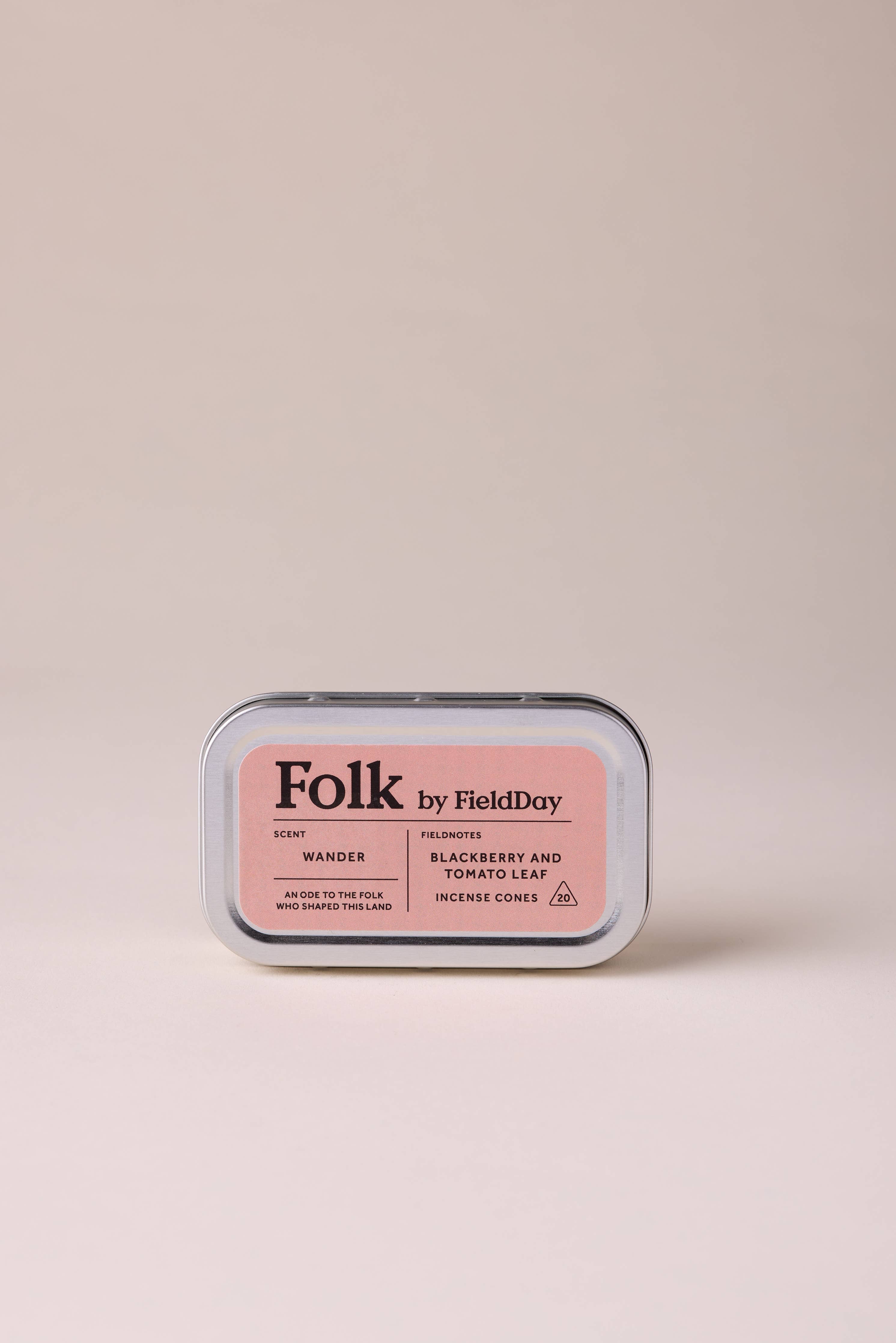 Wander Folk Tin of Incense Cones - by FieldDay