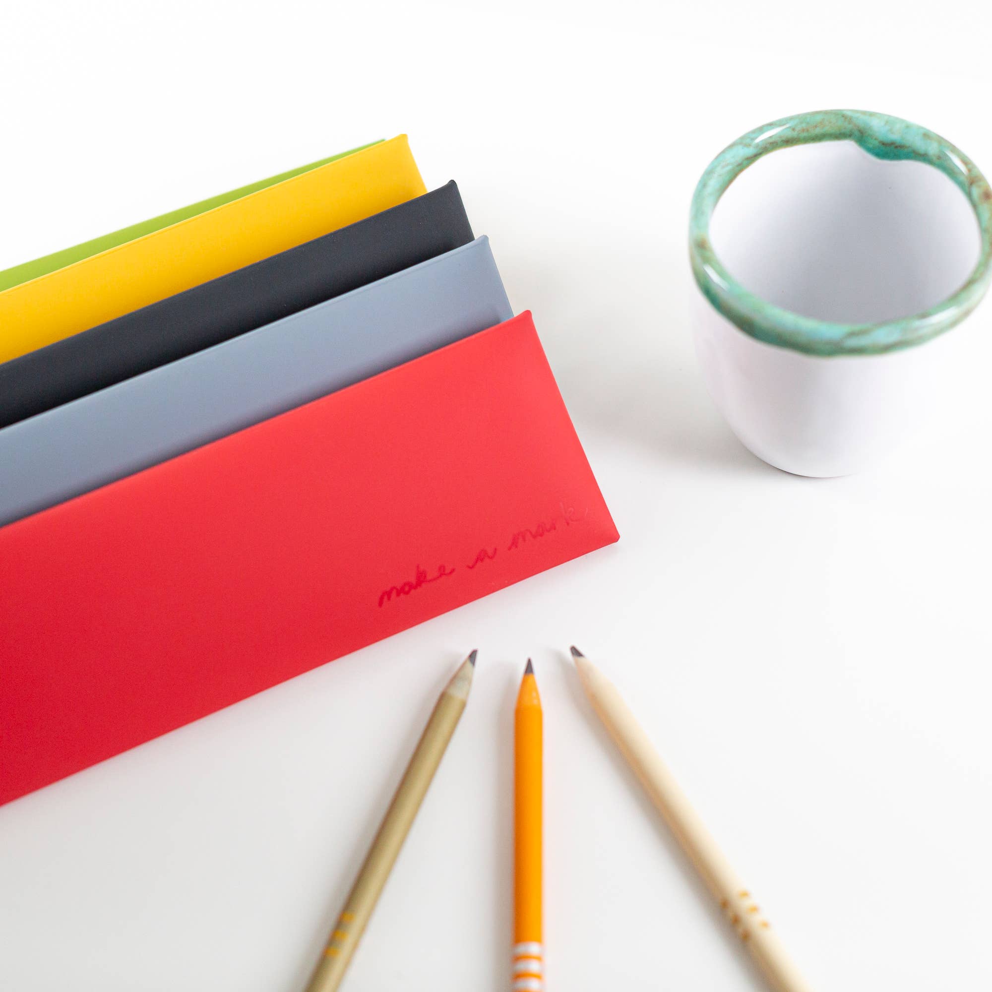 Pen / Pencil Pouch Recycled Leather - Red