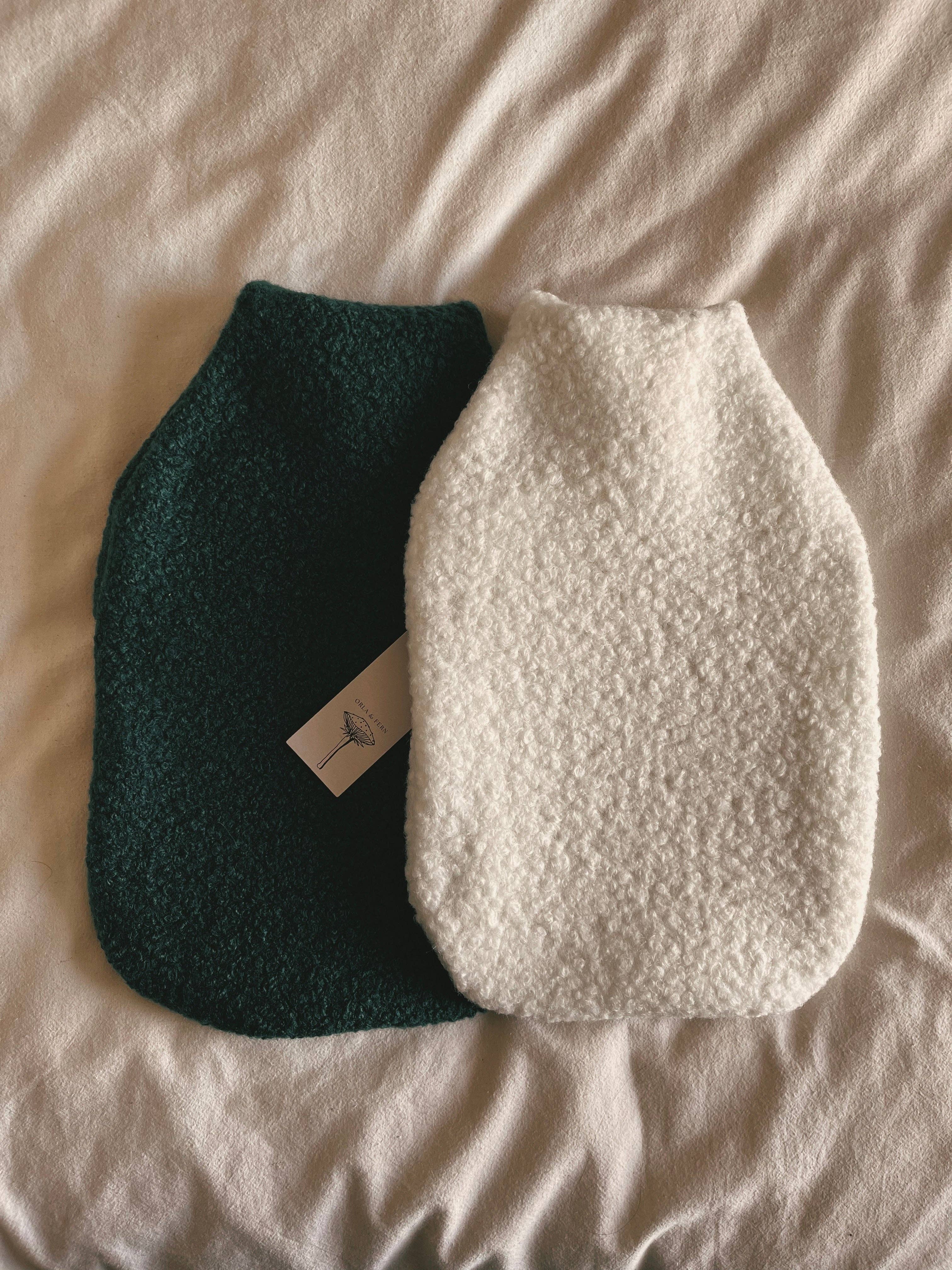 Hot water bottle - Boucle wool - Green