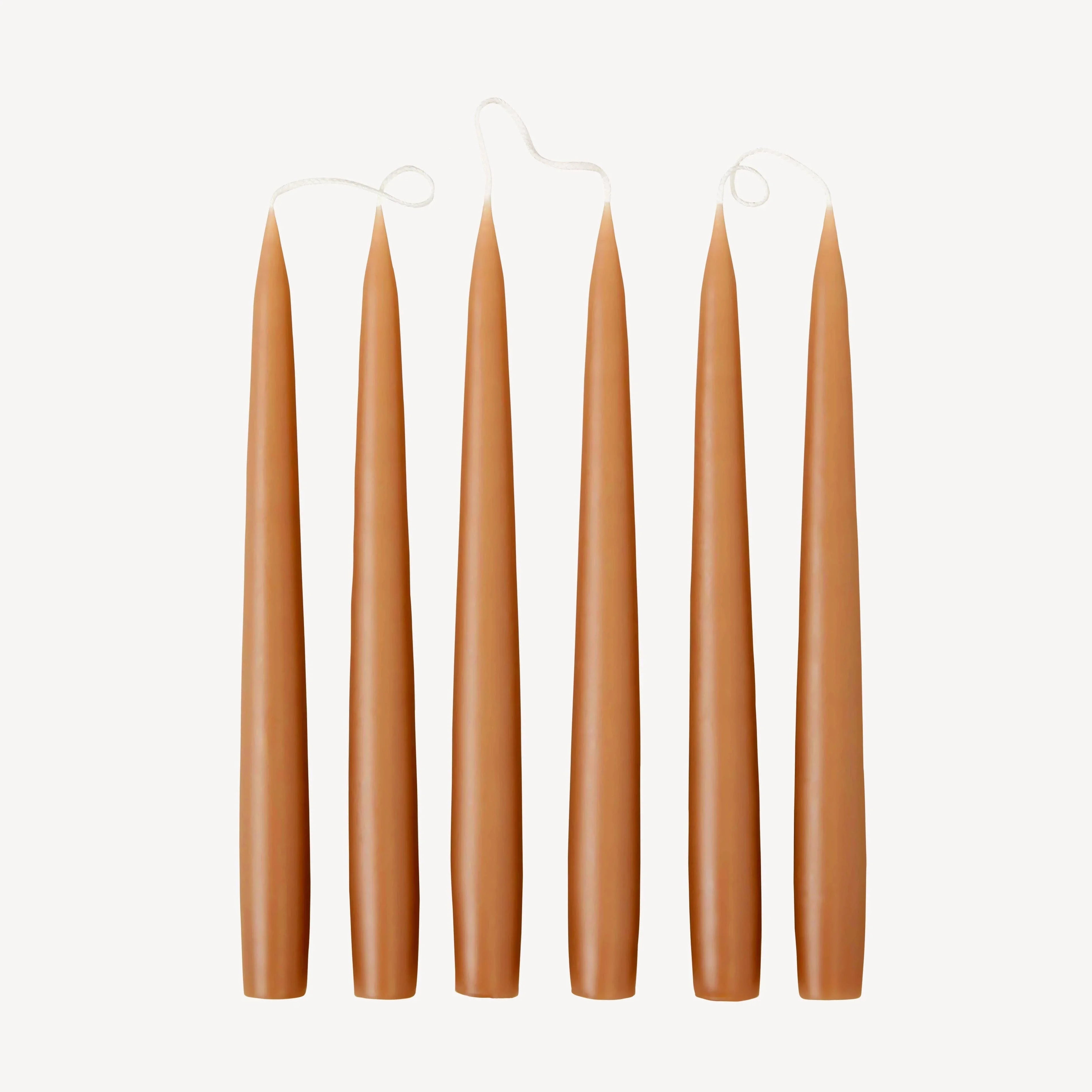 Mo&Co. caramel brown beeswax taper candles set, minimalist premium design