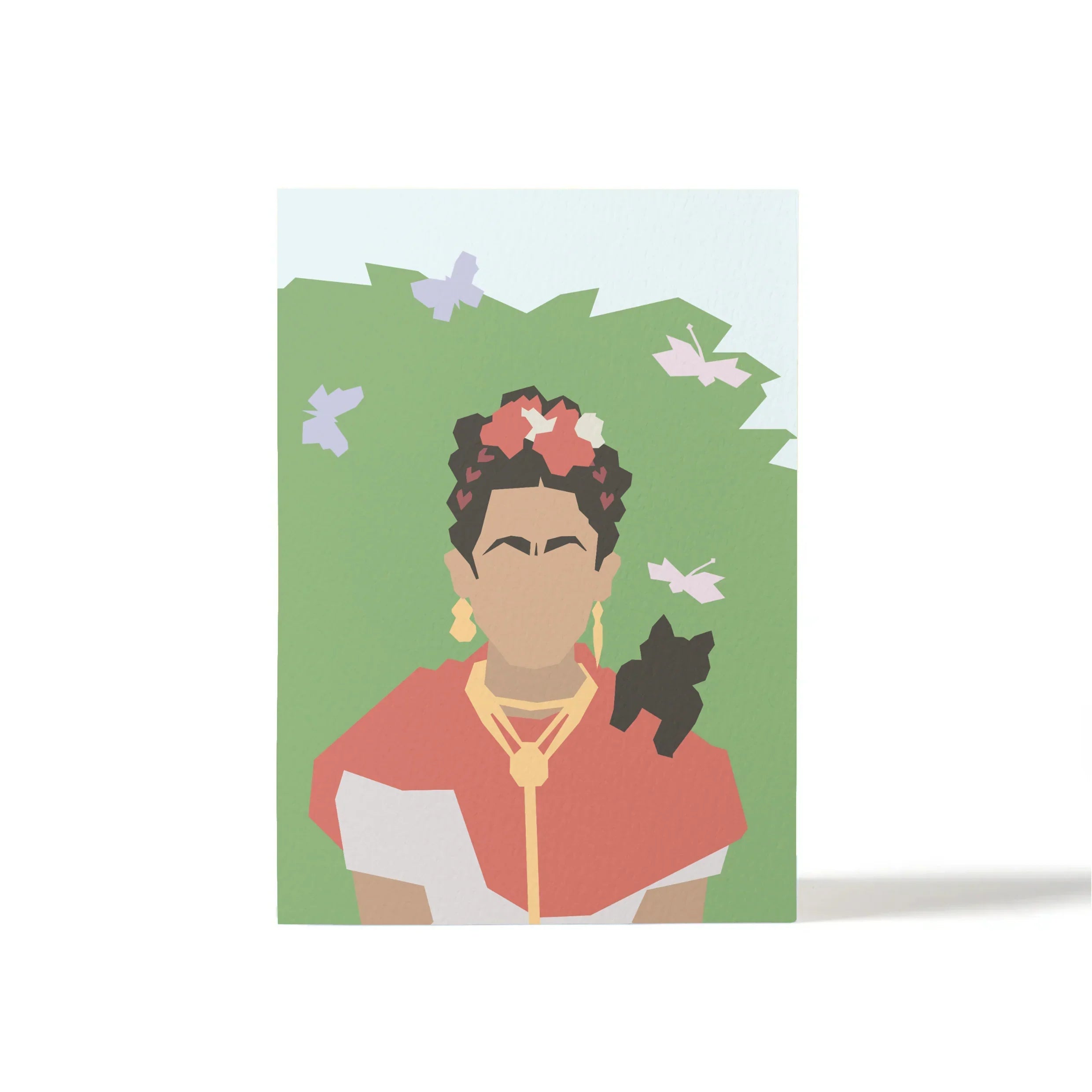 Froot Studio premium illustrated card, abstract woman art, cardstock, red and green