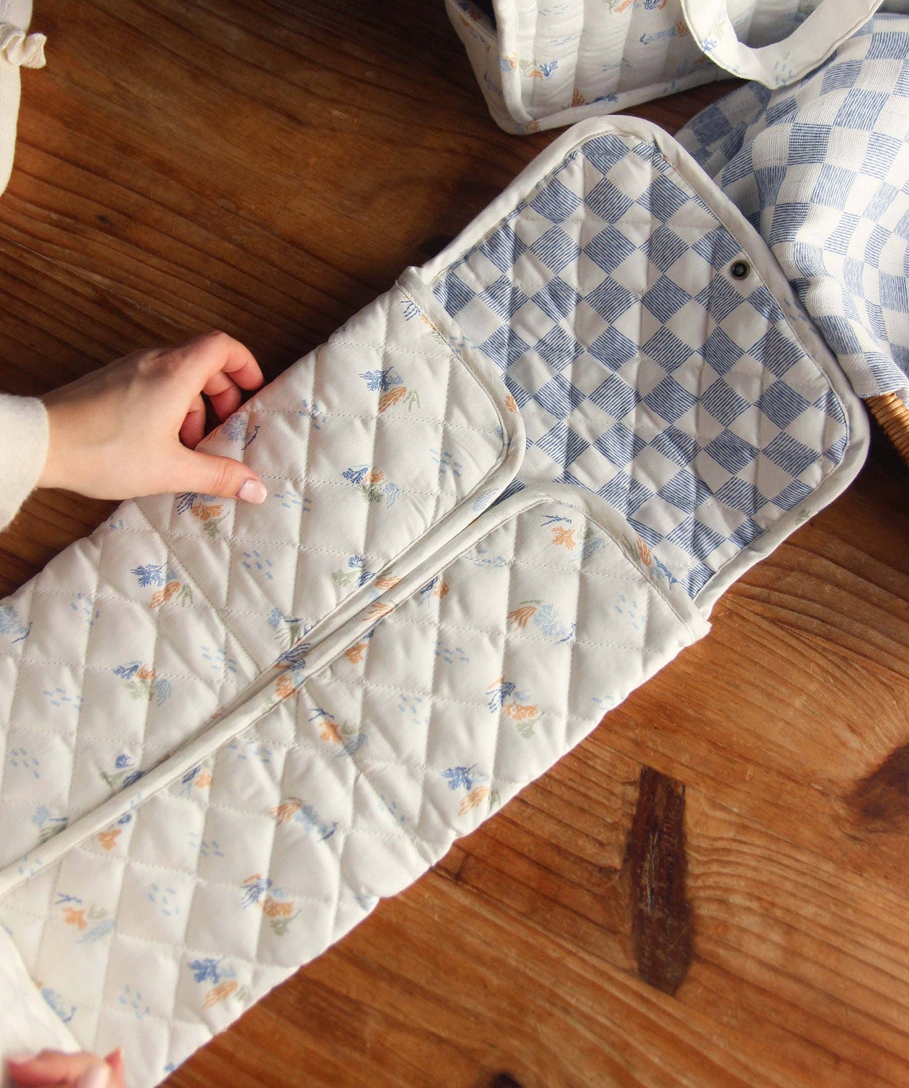 Cotton Travel Baby Changing Mat - Coastline