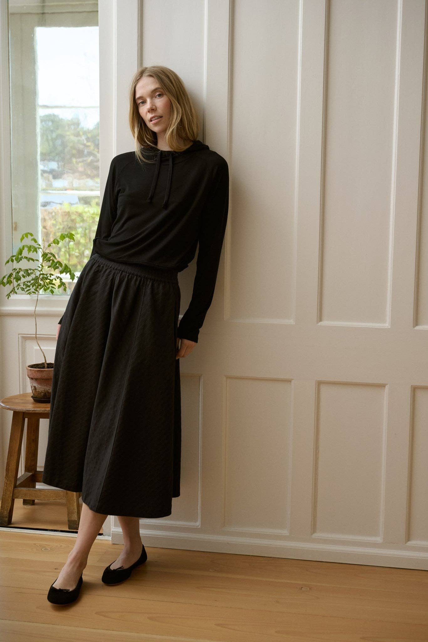 Pin skirt twill: Moonless night / S
