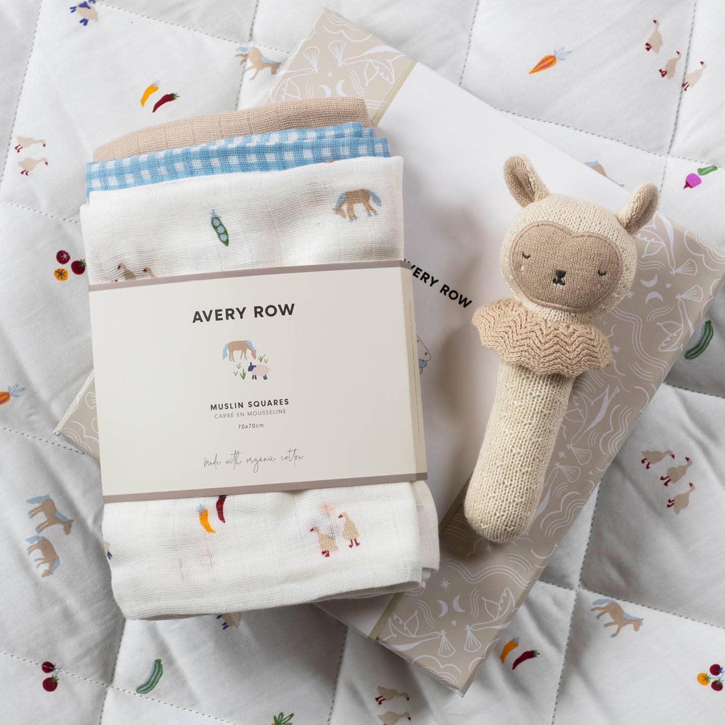 Avery Row Rattle & Care New Baby Gift Set – Little Farm