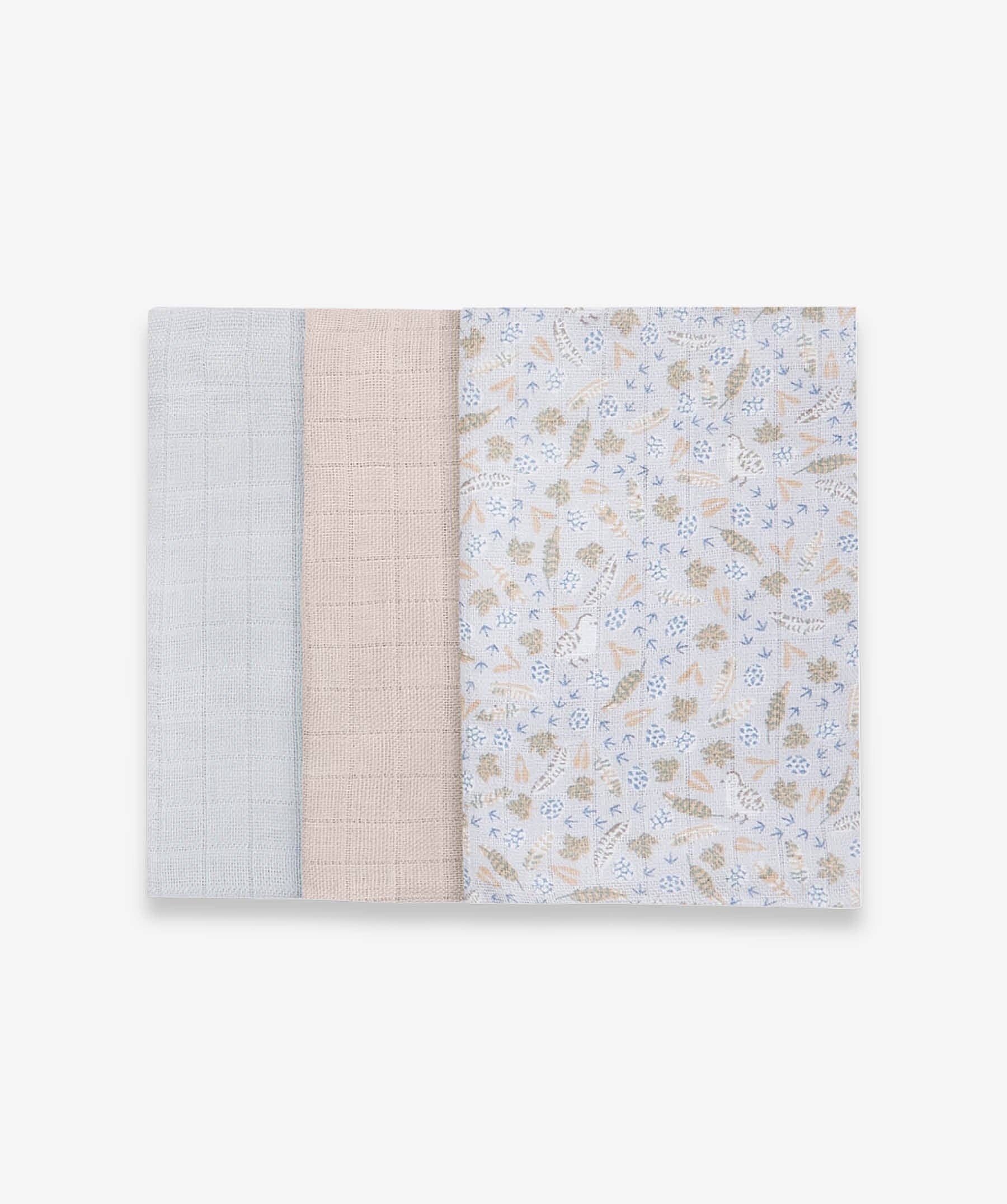 Avery Row Organic Baby Muslins, Set of 3 - Nature Trail