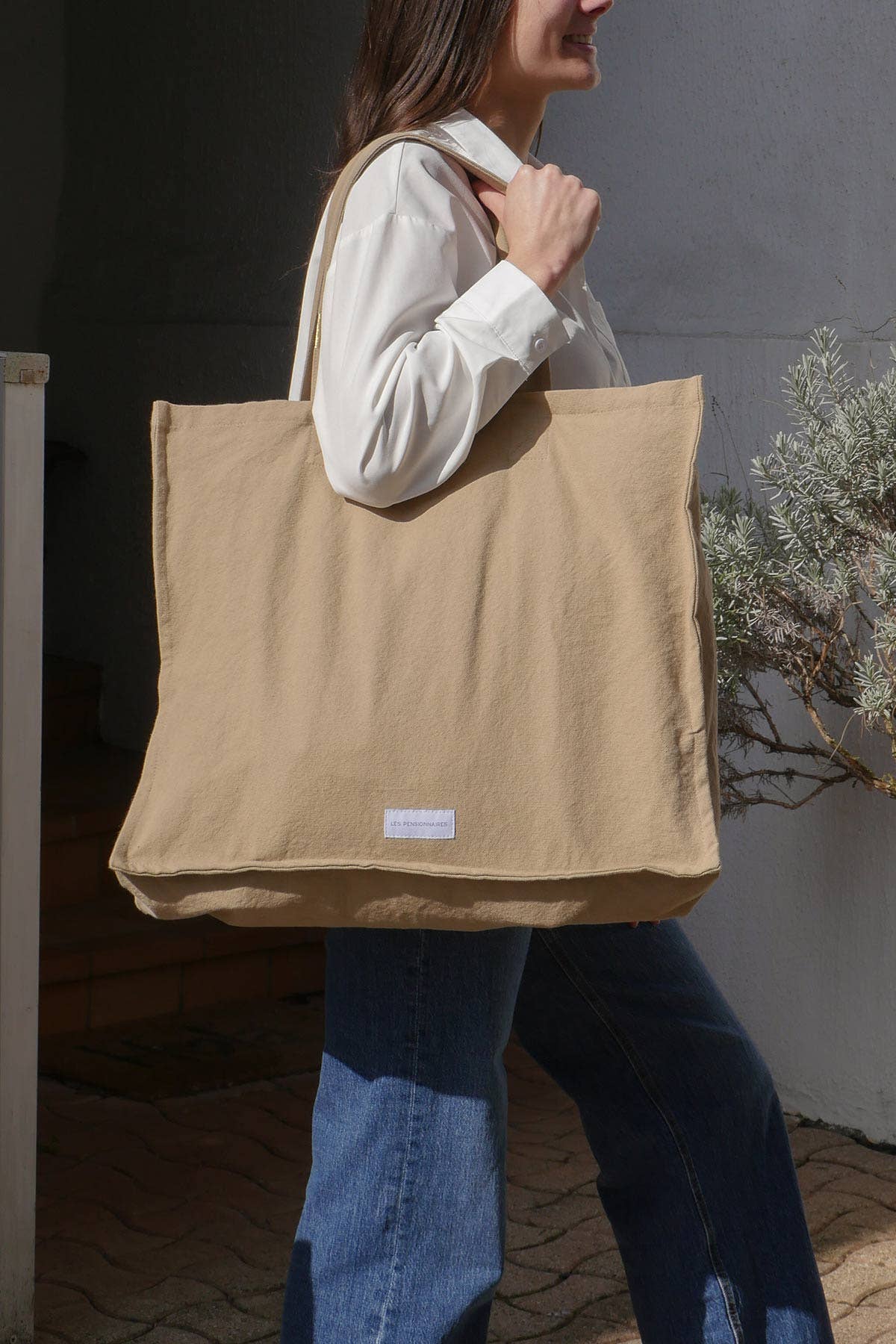 Les Pensionnaires Organic Cotton Tote Bag – Sand Beige