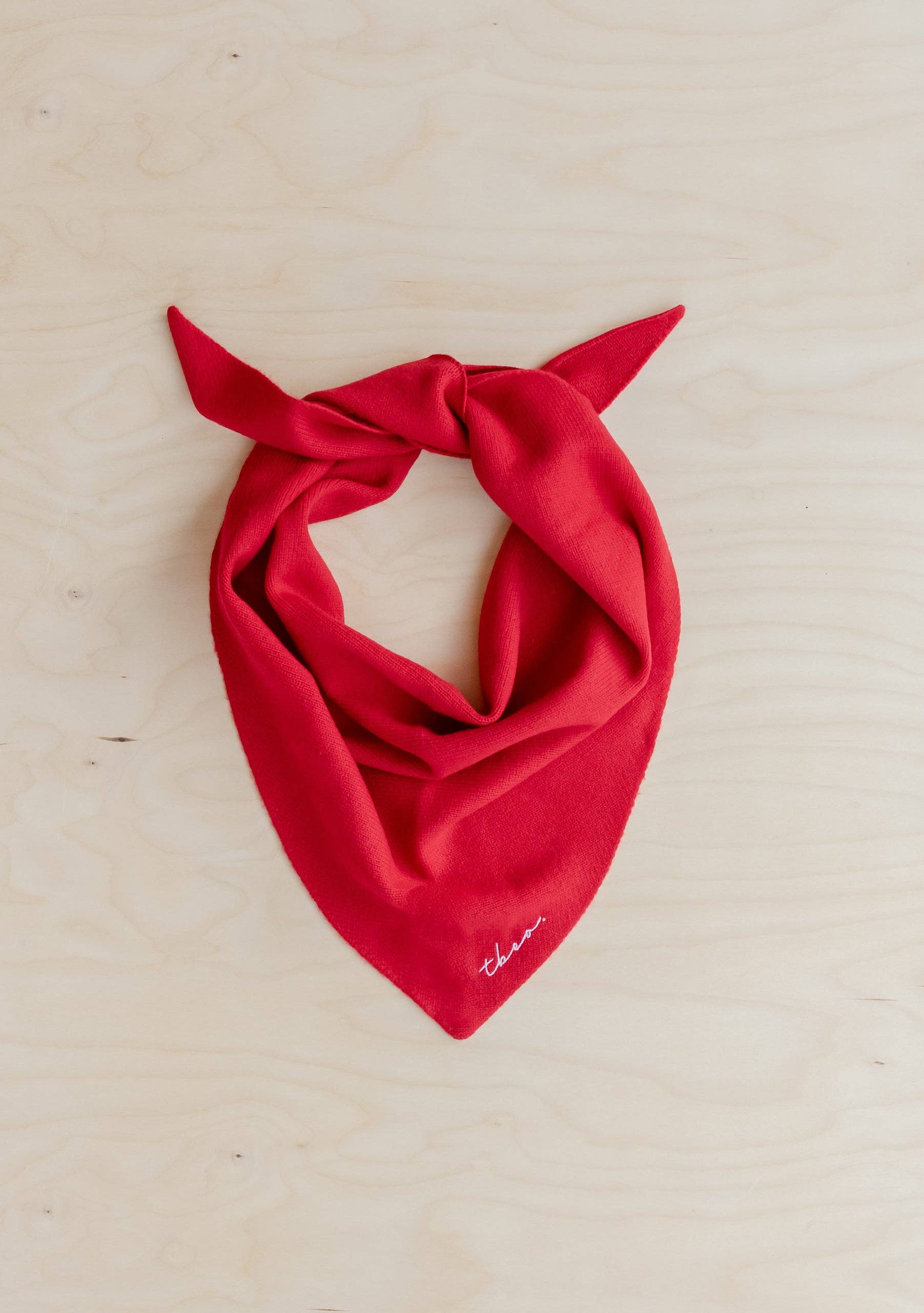 Merino Triangle Scarf in Red - TBCo