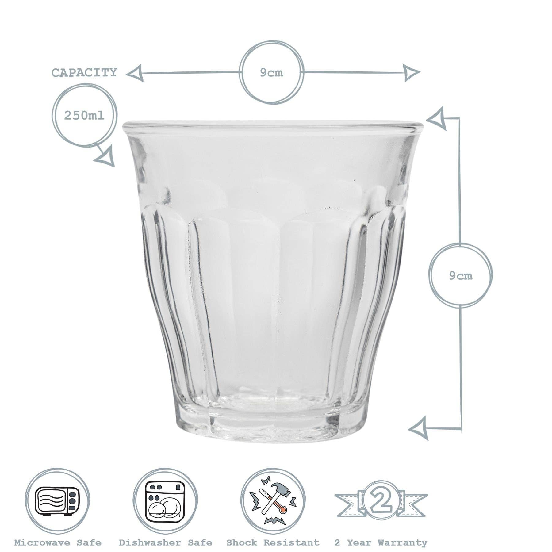 250ml Picardie Glass Tumbler - By Duralex: Plum