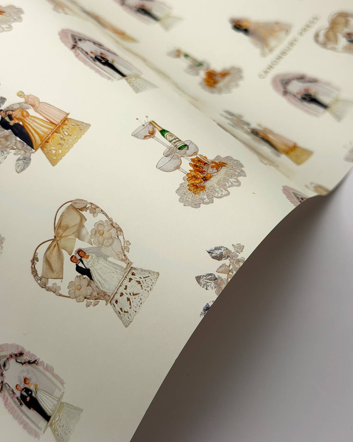 Wedding Cake Toppers Wrapping Paper | Luxury Gift Wrap Sheet