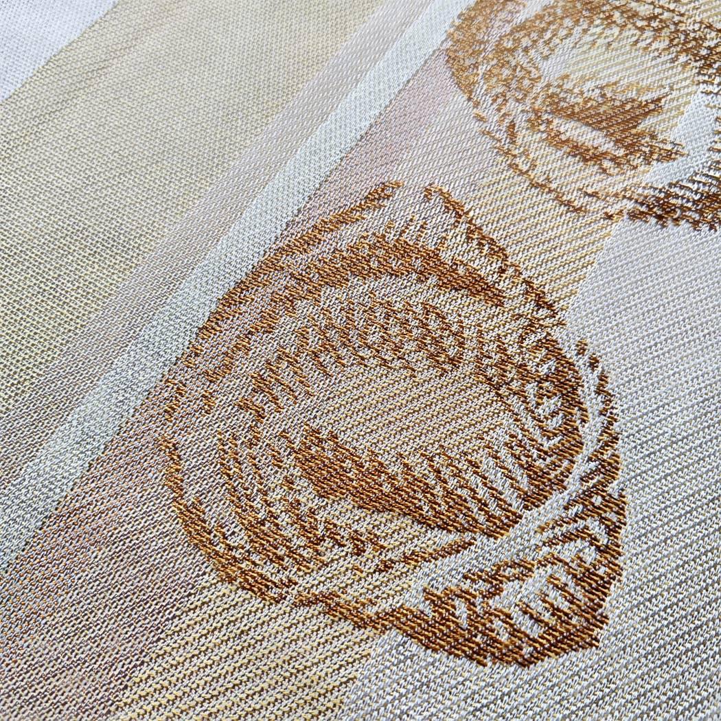 MAMU woven textile fabric, beige and gold, featuring abstract pattern and premium texture