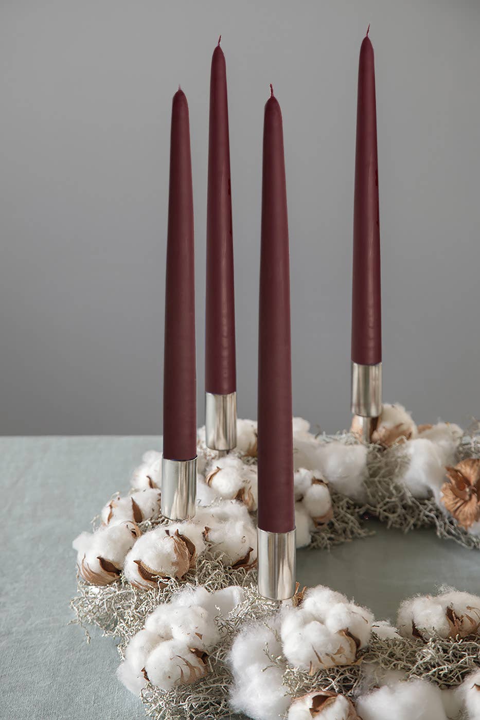 Candle - Burgundy - Pair.