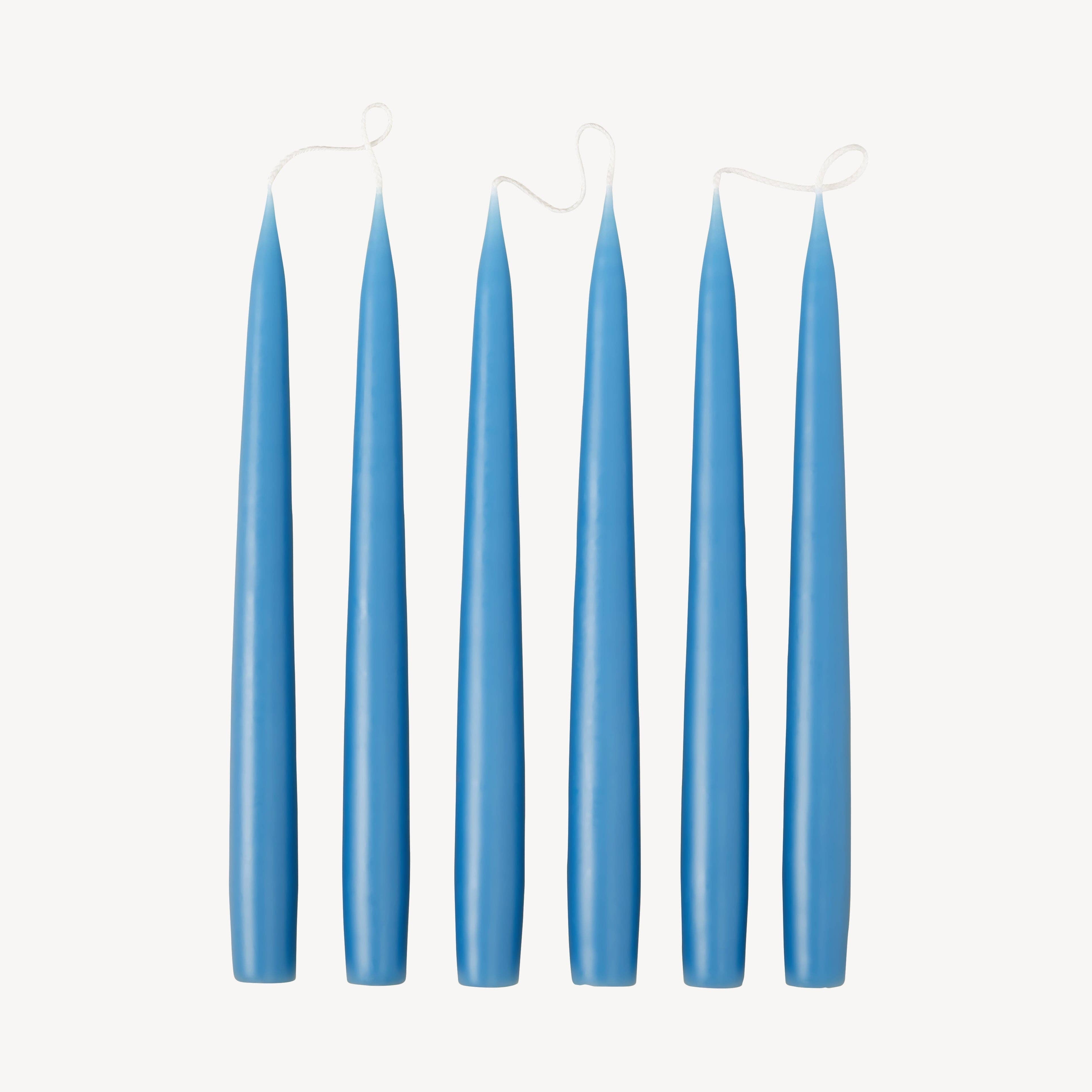Box of 6 Candles - Taper 25 - Wedgewood Blue