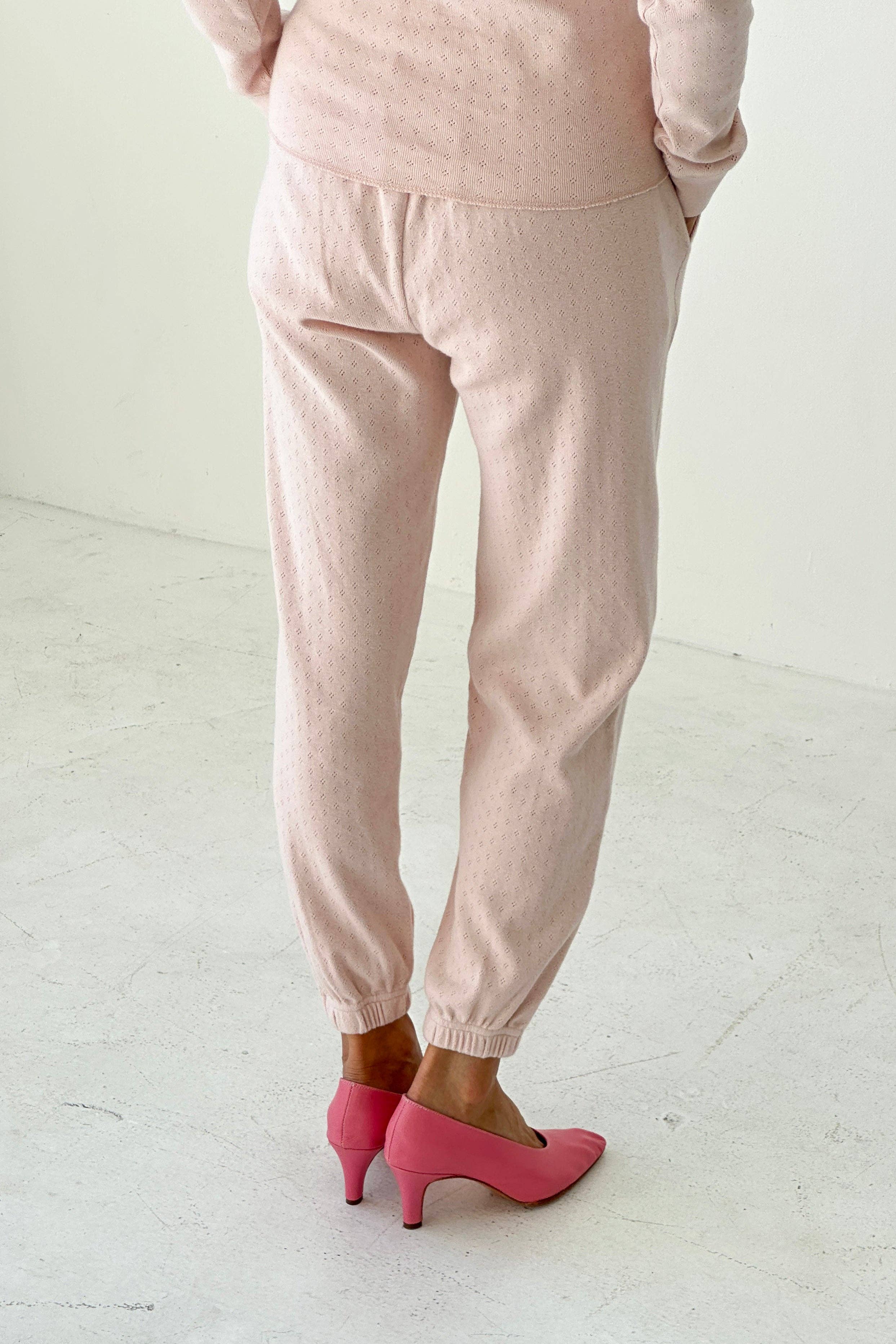 Pointelle Serene Jogger : Baby Pink - Le Bon Shoppe