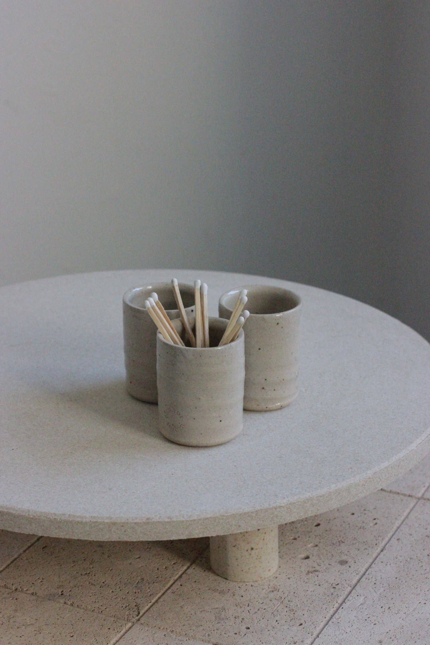 Stoneware Ceramic Match Holder & Striker: Speckled - Eleanor Torbati