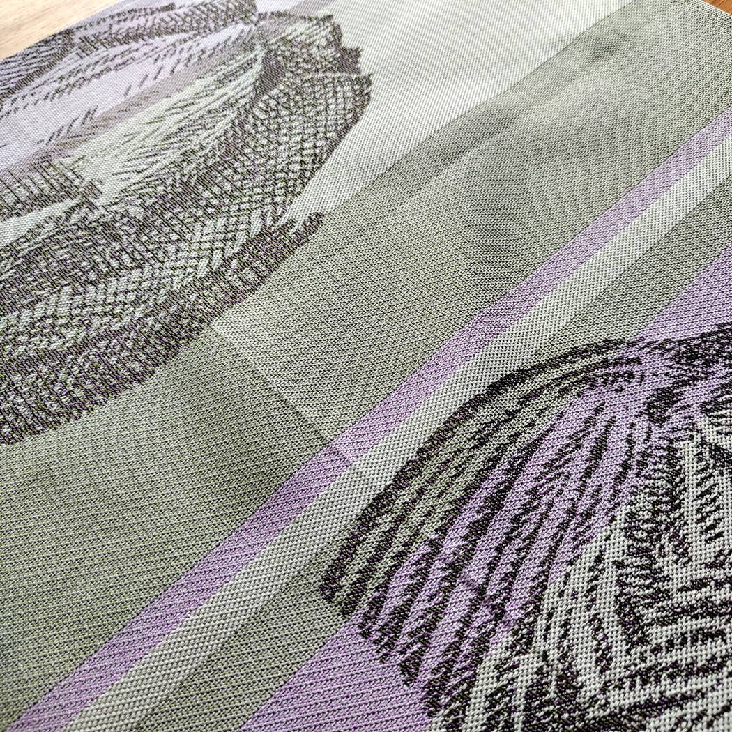 Handmade organic cotton tea towel, green, Artichoke