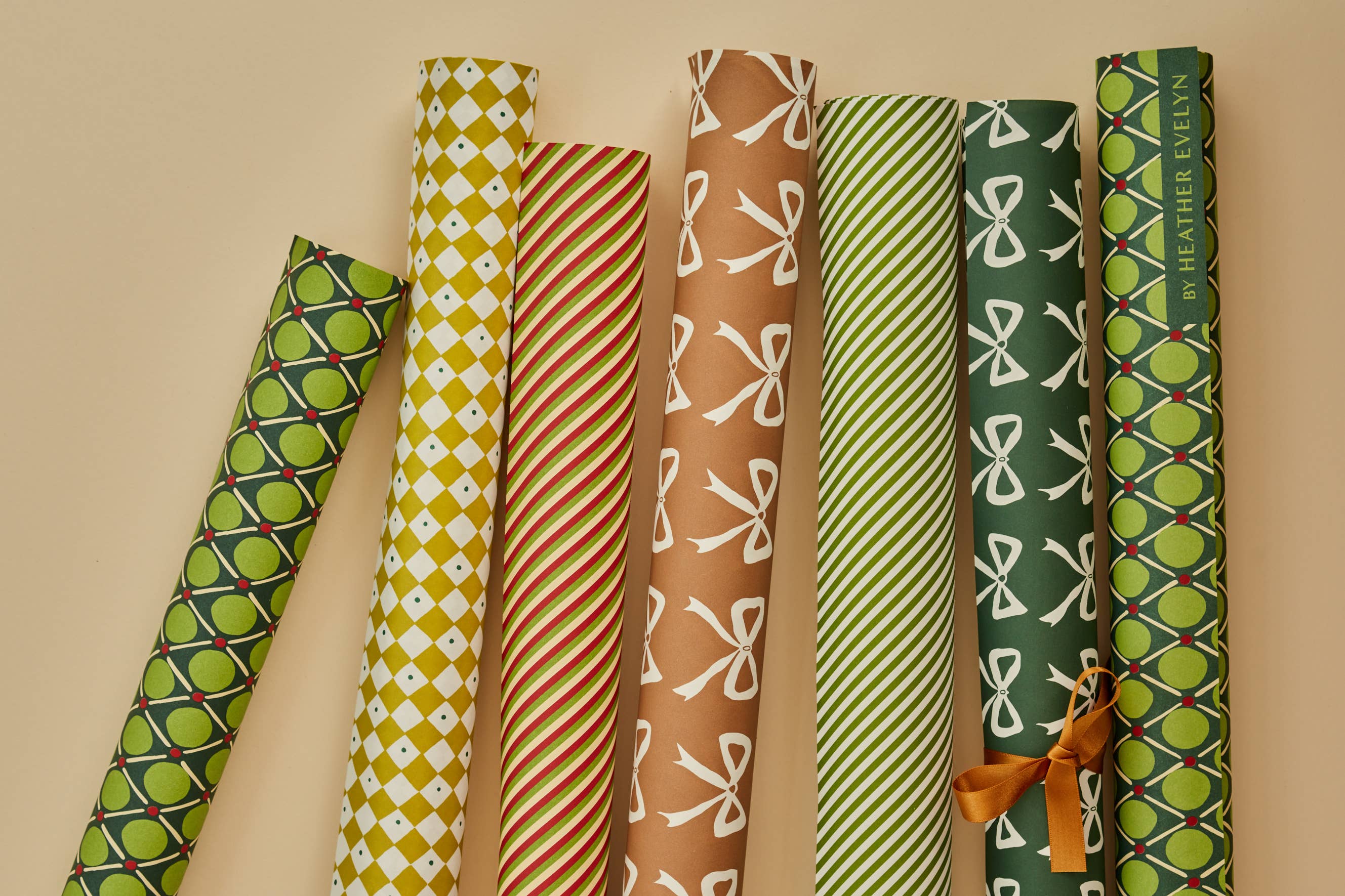 Bows Gift Wrap Green