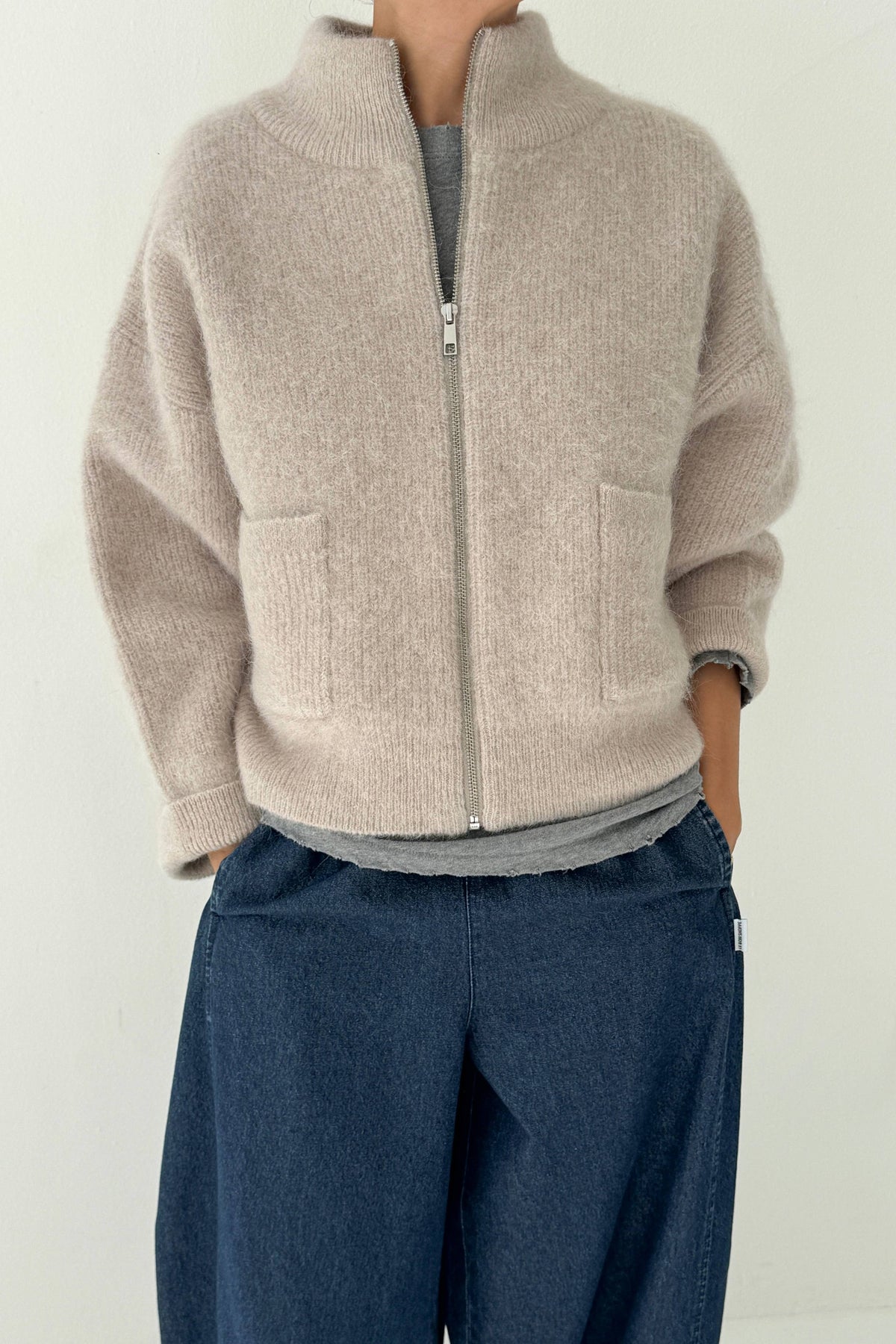 Alpaca Zip Front Jacket - (2XS/S - 2M/L): Black (2 XS/S - 2 M/L)