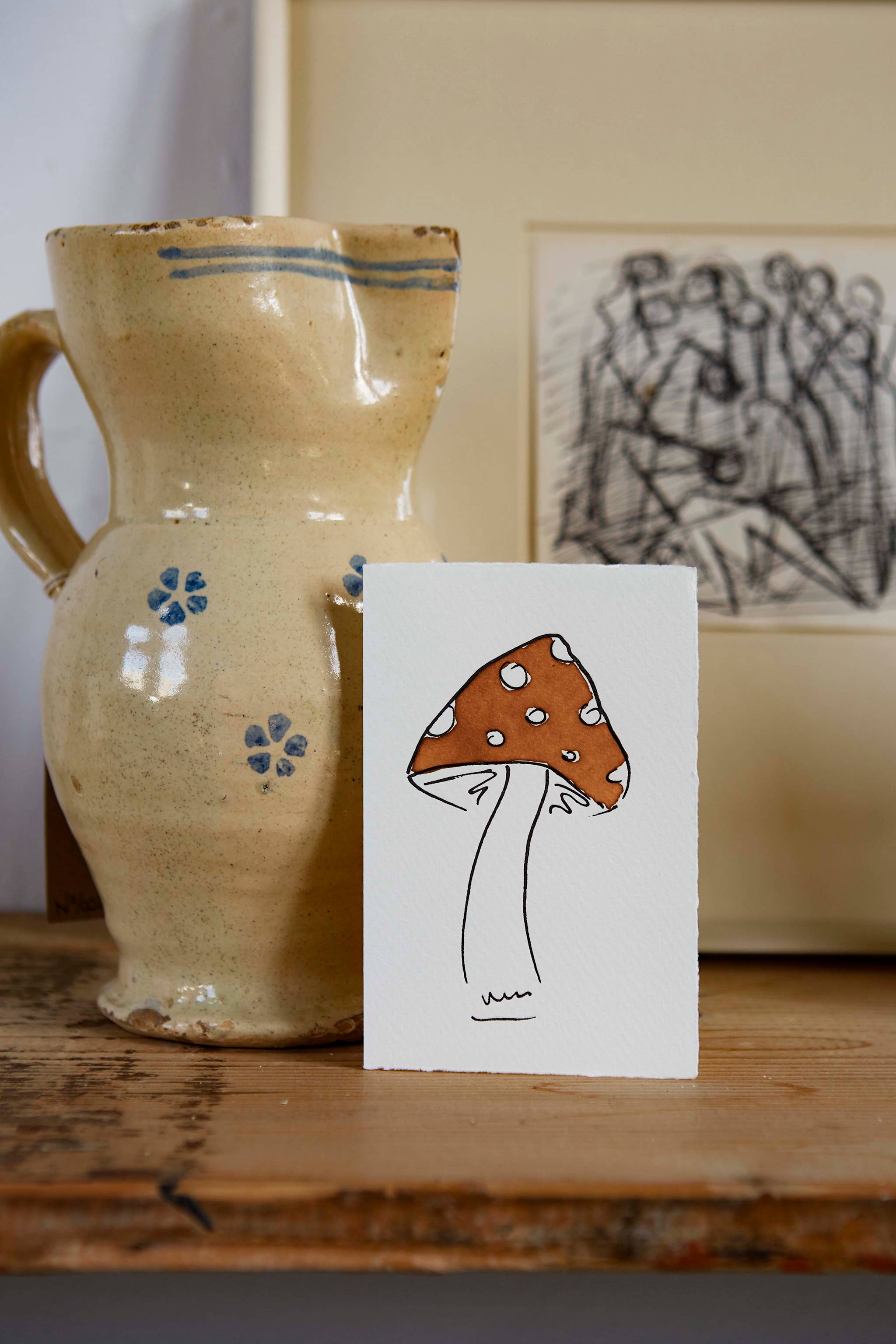 Toadstool Greetings Card: Red