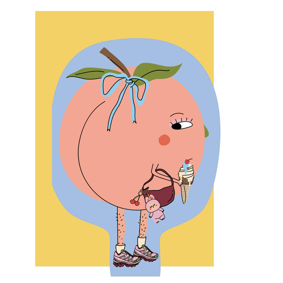 Hey Peach | Die cut everyday greeting card | funny card