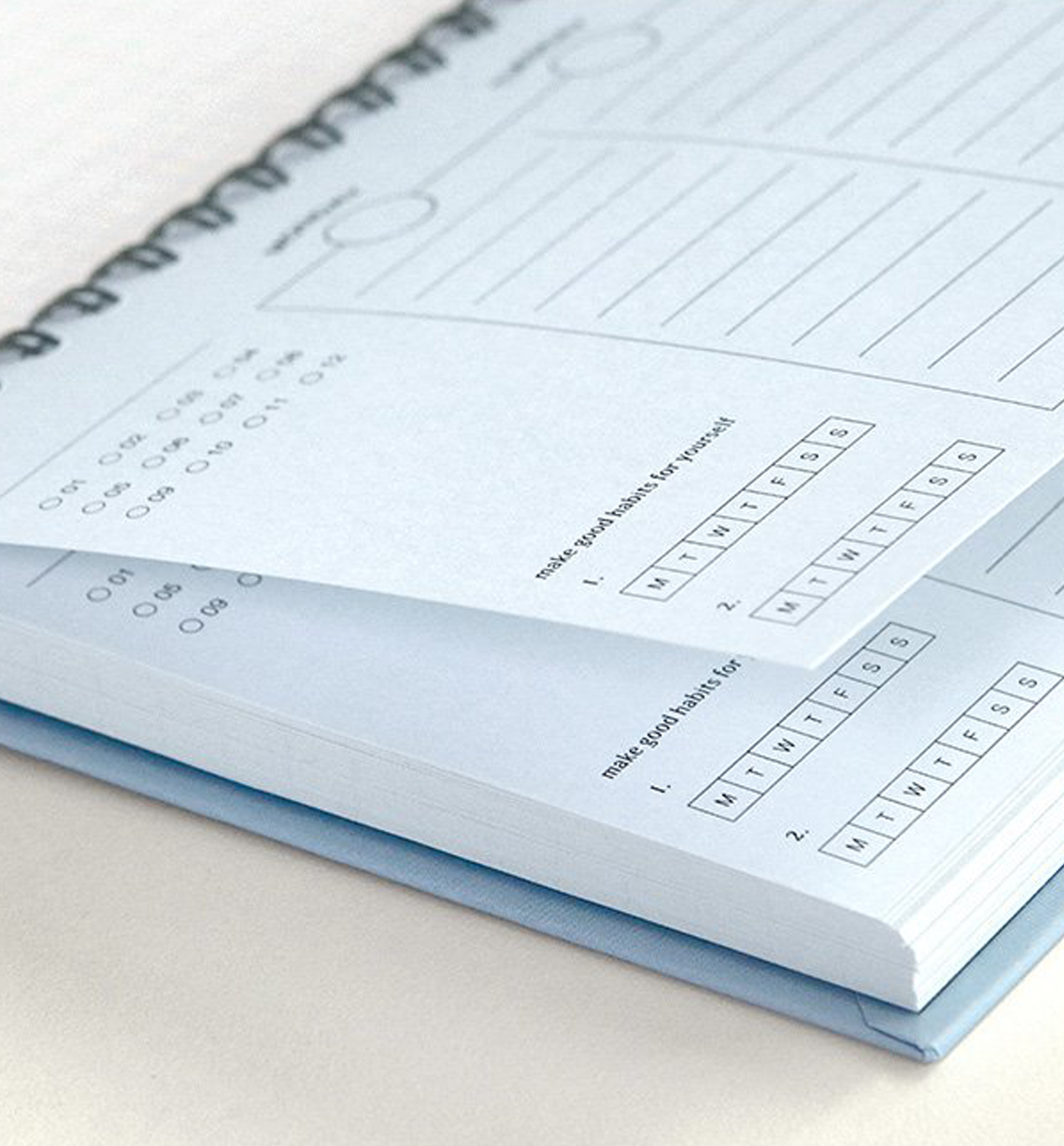 Iconic Flow Weekly Undated Planner: Soft Blue