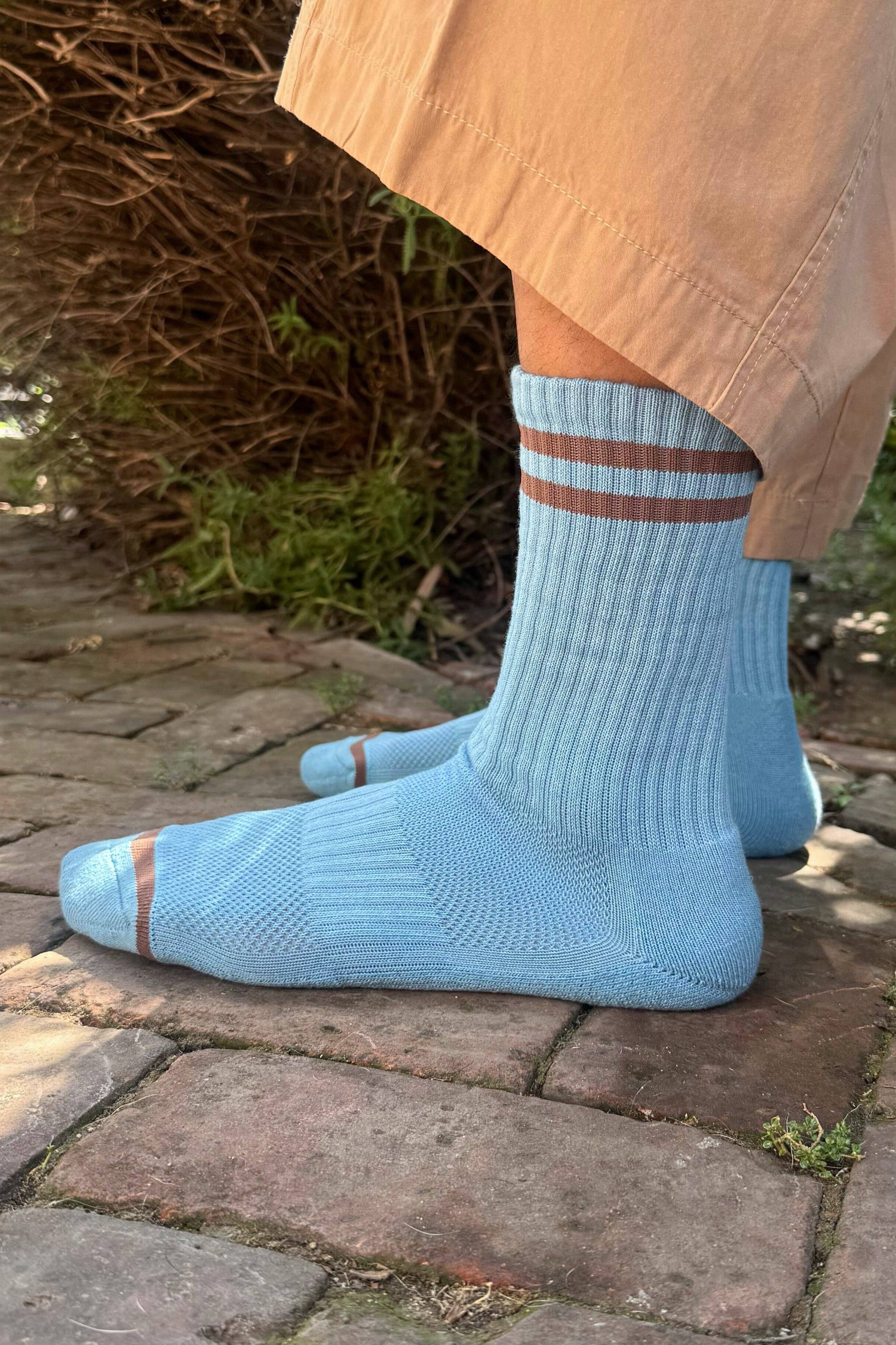 Extended Boyfriend Socks in Powder Blue — Le Bon Shoppe