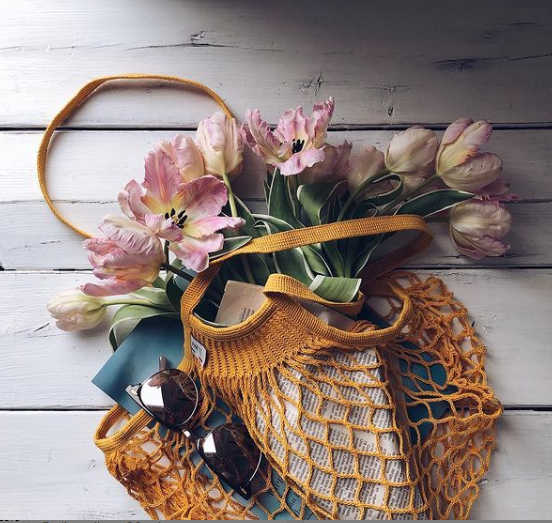 Net Shopping Bag Yellow Gold - Filt1860