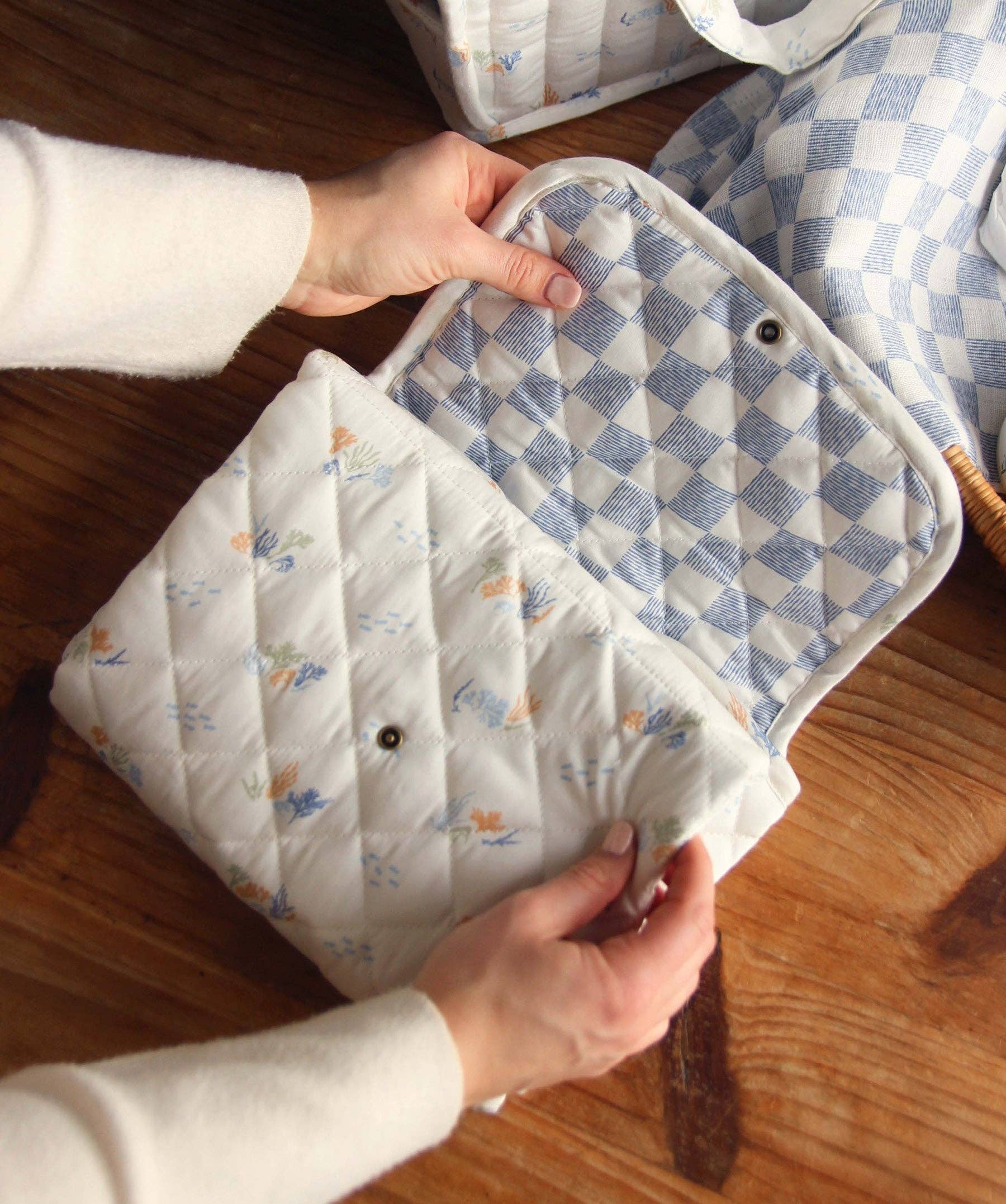 Cotton Travel Baby Changing Mat - Coastline