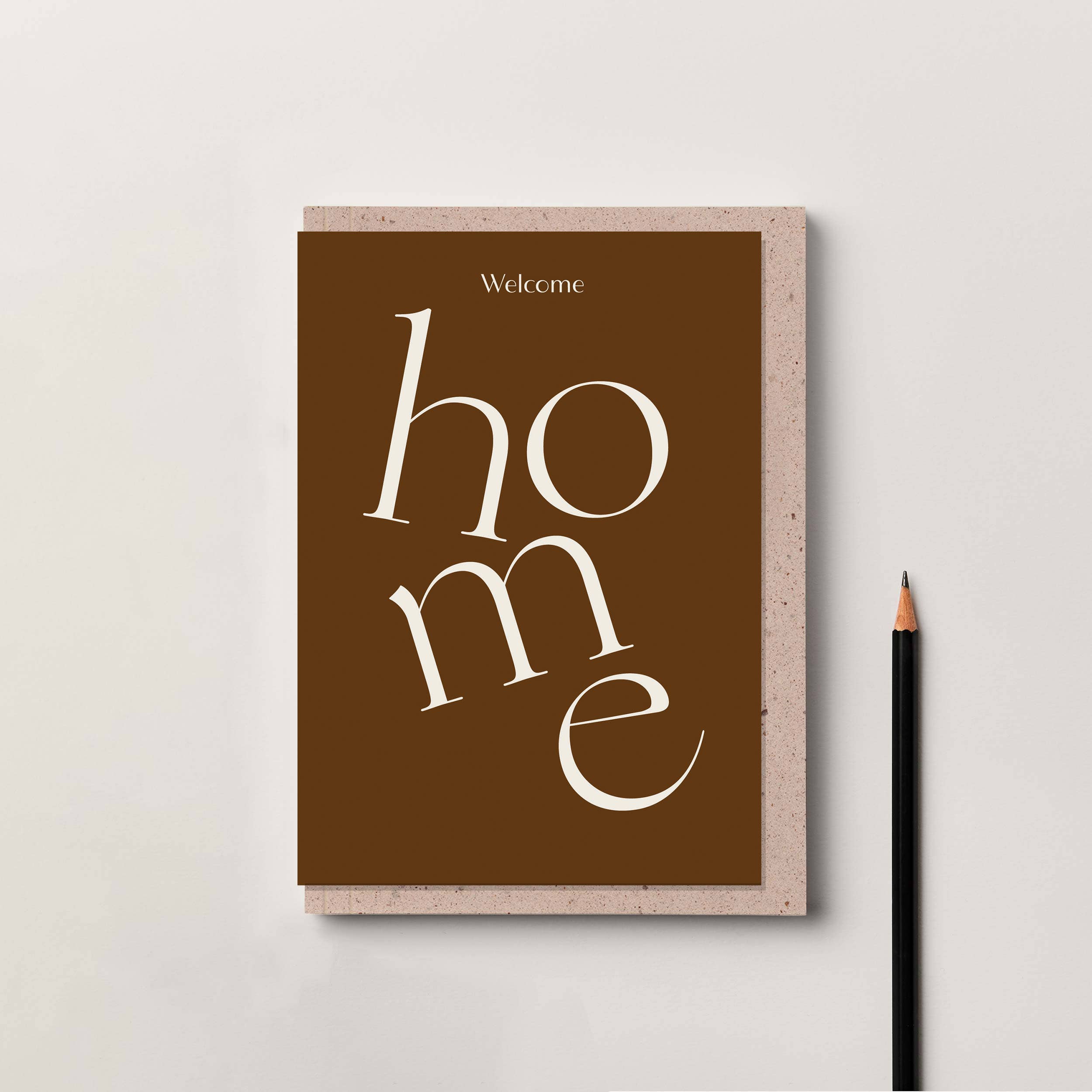 Russet Serif Type Welcome Home housewarming card