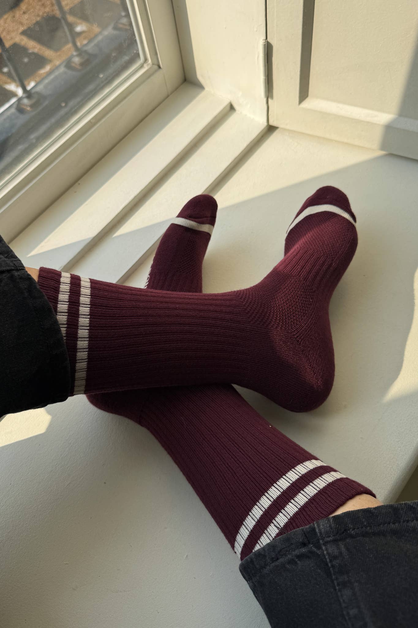 Extended Boyfriend Socks - Brown - Le Bon Shoppe