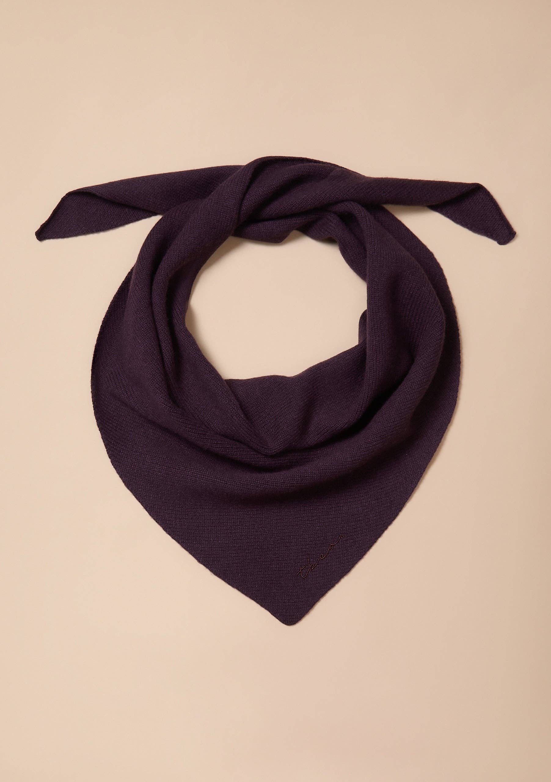 TBCo Merino Wool Triangle Scarf in Fig