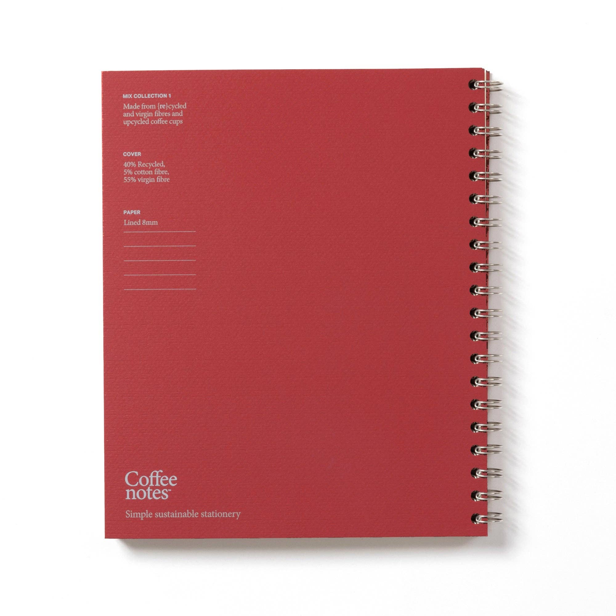 Valentine Wirebound Notebook (Lined): Scarlet / Grande - Coffeenotes