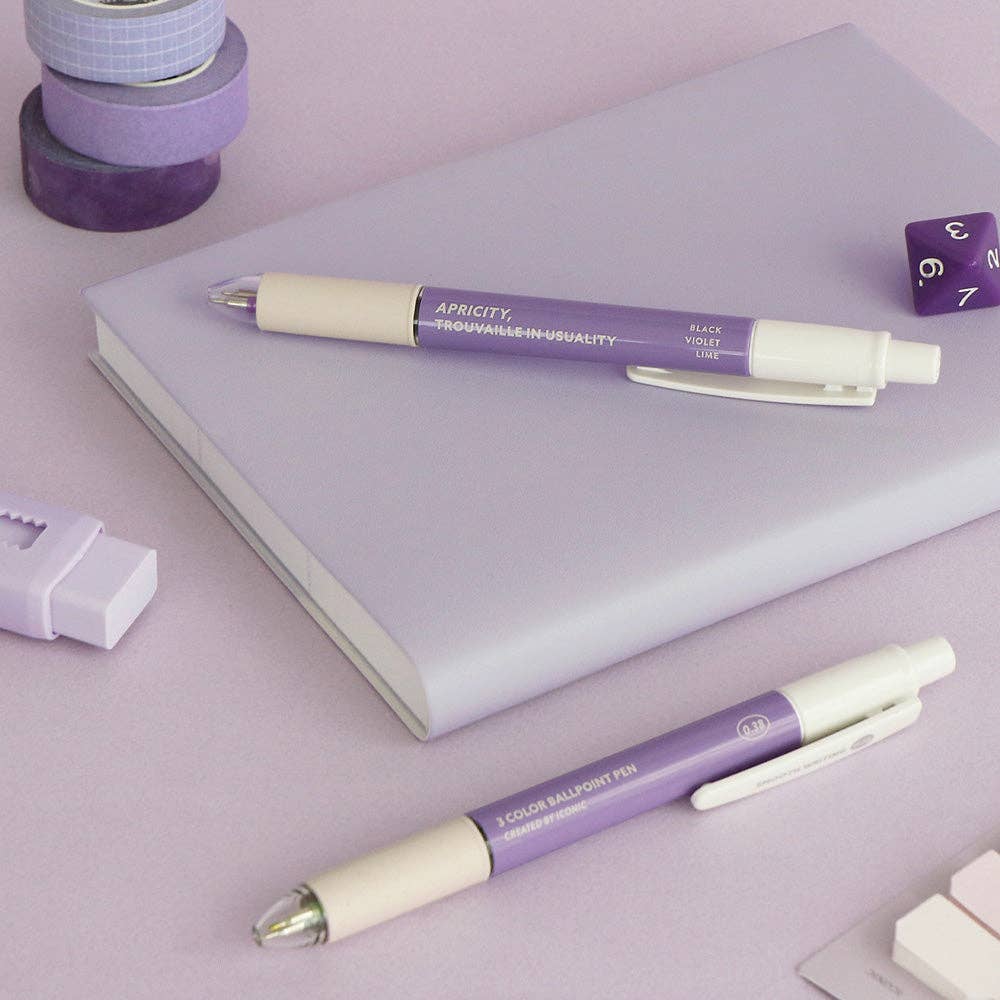 Iconic Smooth 3 Colour Pen 0.38mm: Pink