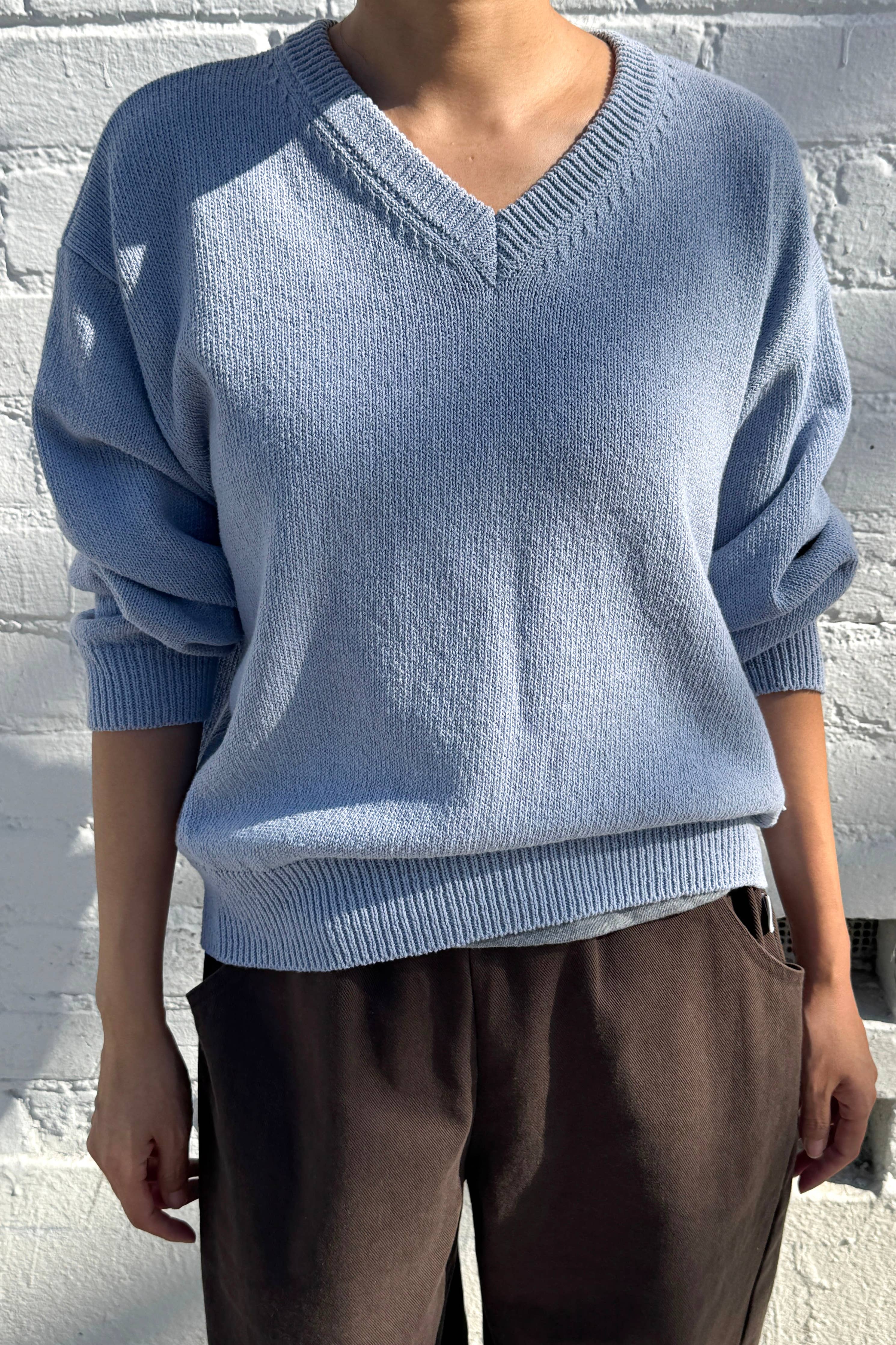 Le Bon Shoppe Abby Cotton V-Neck Sweater