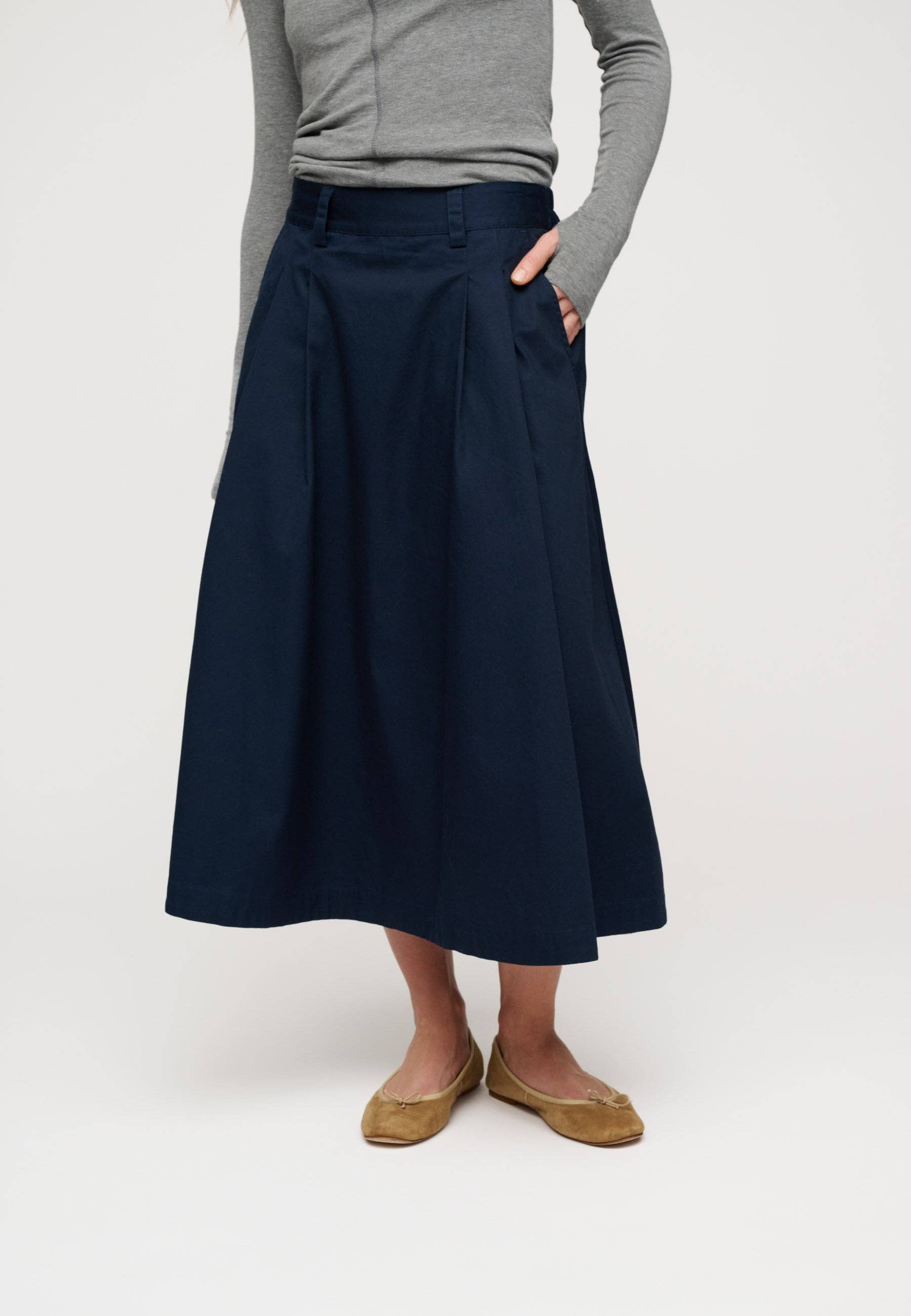 Poem skirt twill: Dark navy / M