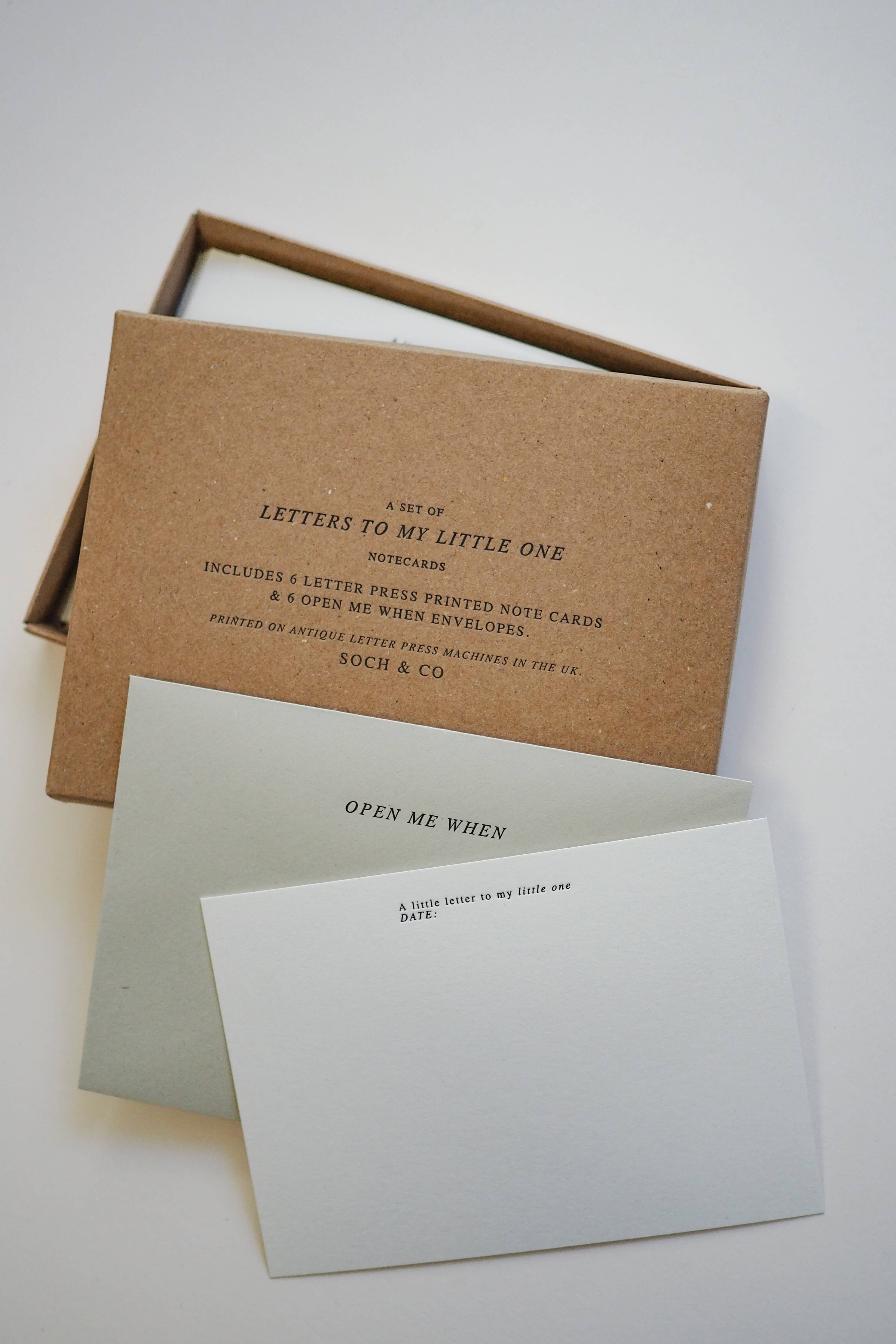 Letters to my little one notecard set