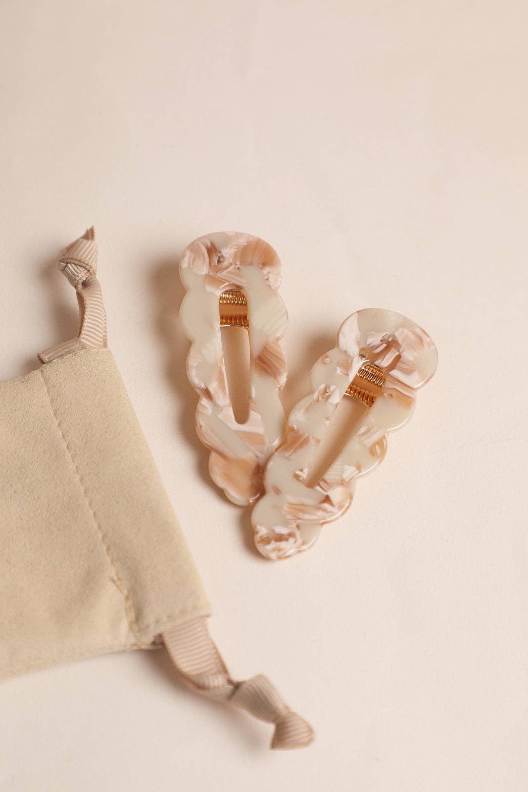 Signature Hair Clips - Nougat (pair)