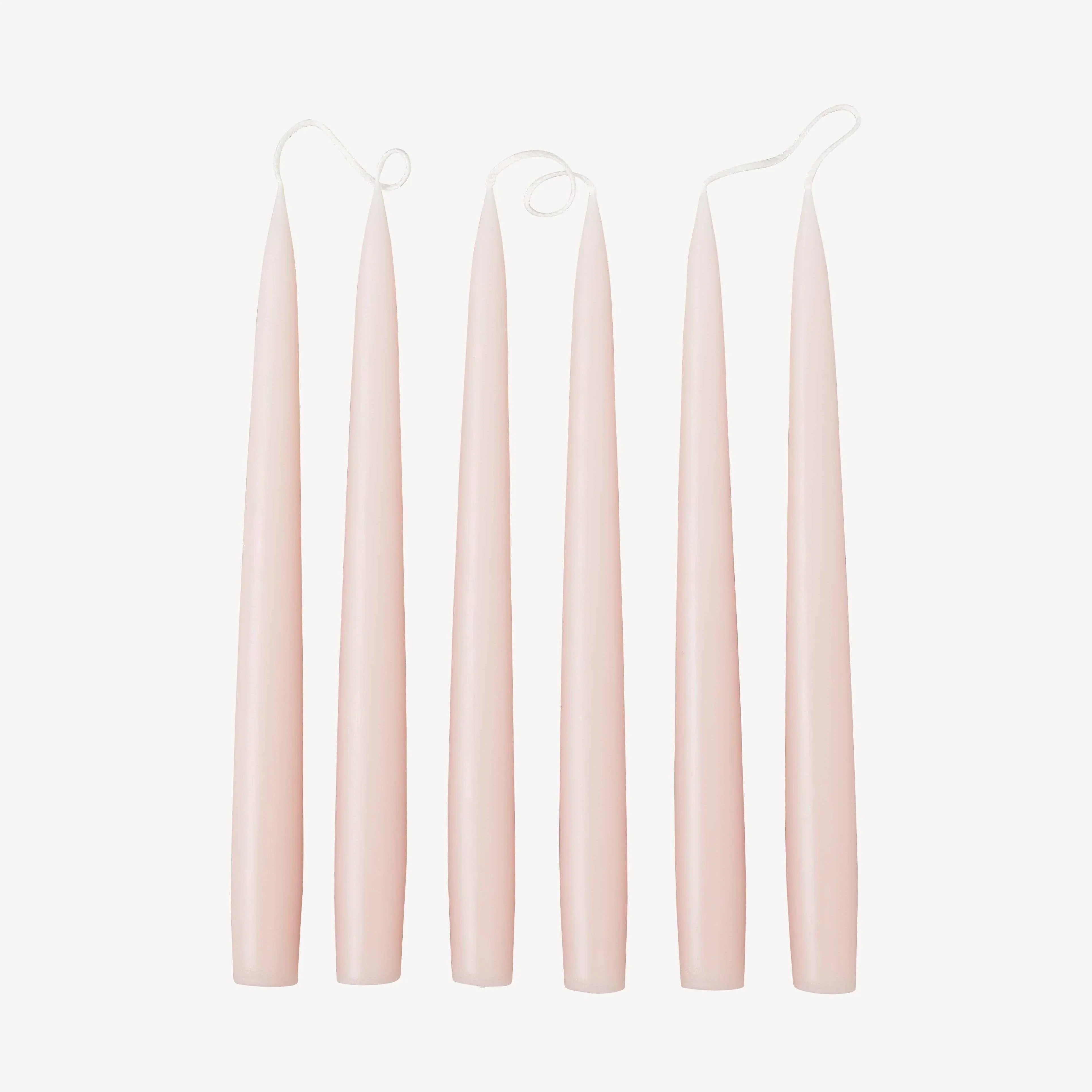 Ferm Living tapered candles set, pale pink wax, minimalist premium design